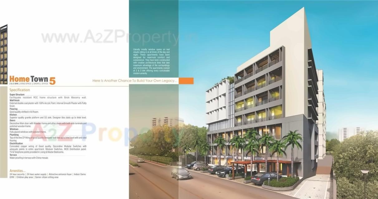 3D Elevation of real estate project Home Town located at Ranip, Ahmedabad, Gujarat