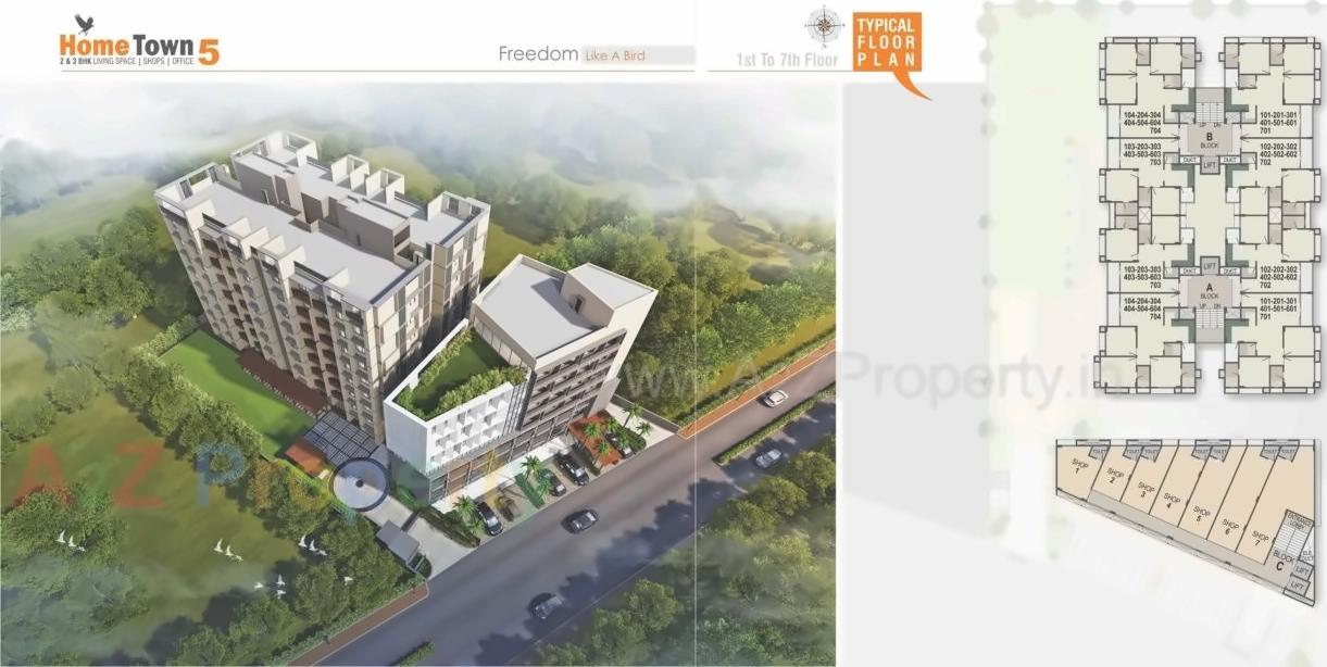 Layout of real estate project Home Town located at Ranip, Ahmedabad, Gujarat