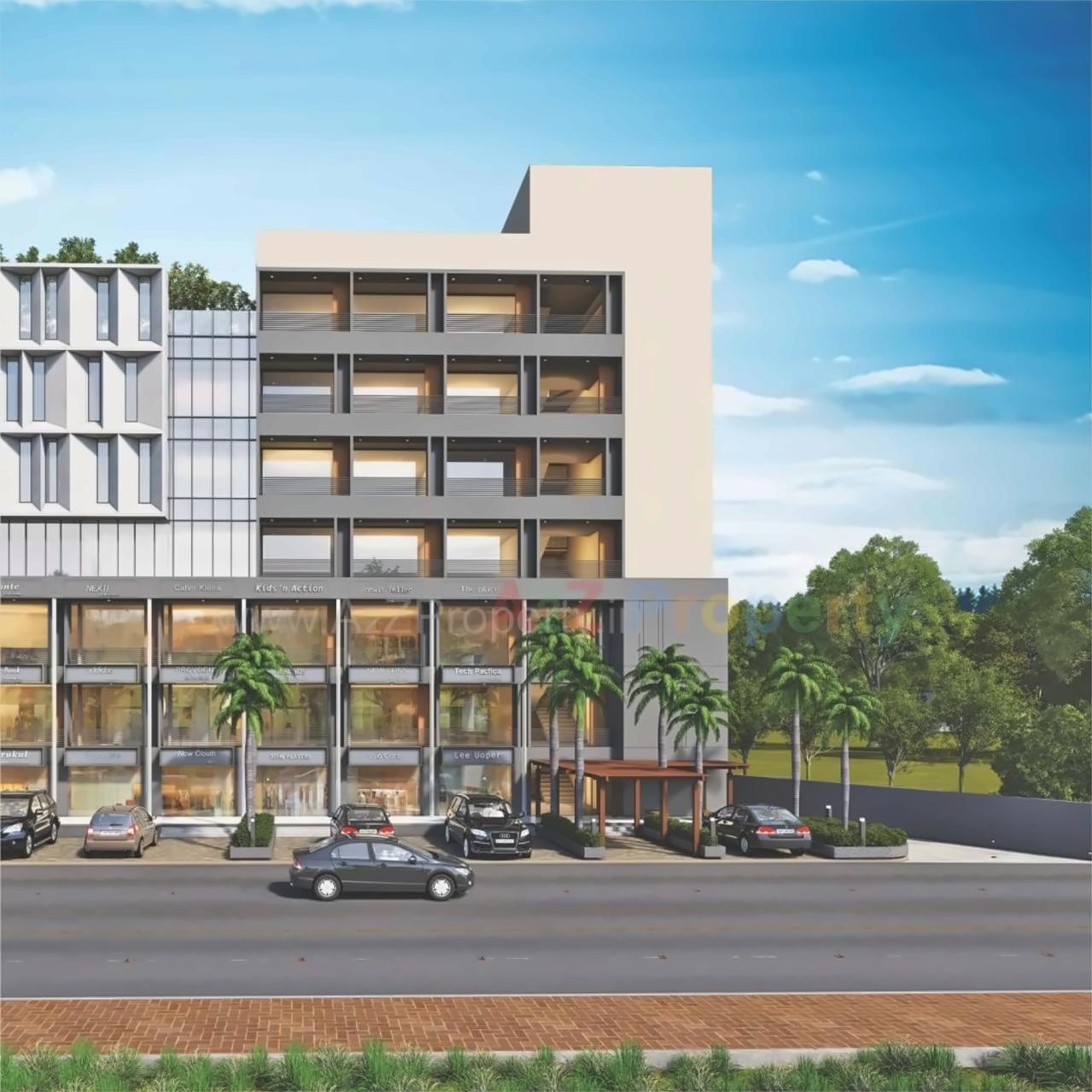 3D Elevation of real estate project Home Town located at Ranip, Ahmedabad, Gujarat