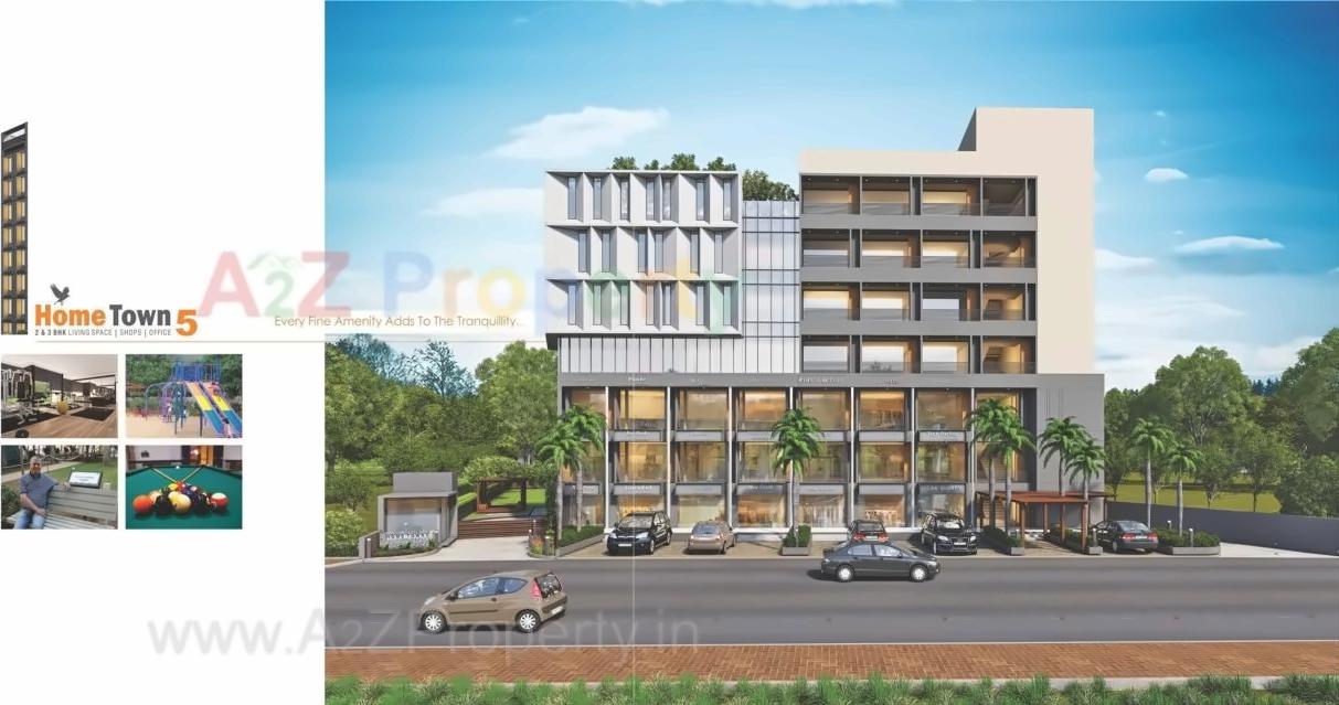 3D Elevation of real estate project Home Town located at Ranip, Ahmedabad, Gujarat