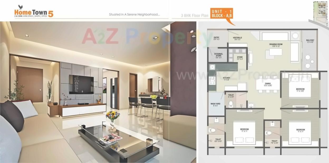 Layout of real estate project Home Town located at Ranip, Ahmedabad, Gujarat