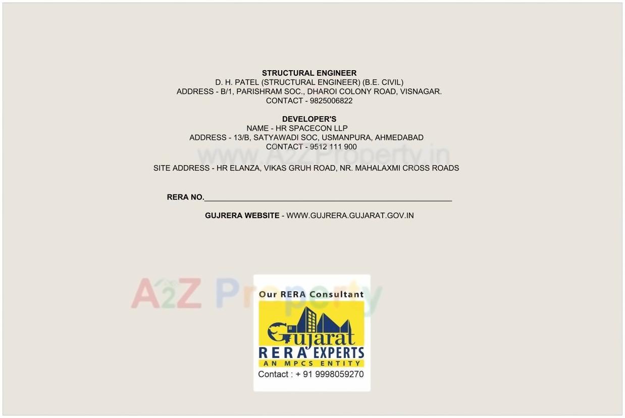  of real estate project Hr Elanza located at Paldi, Ahmedabad, Gujarat