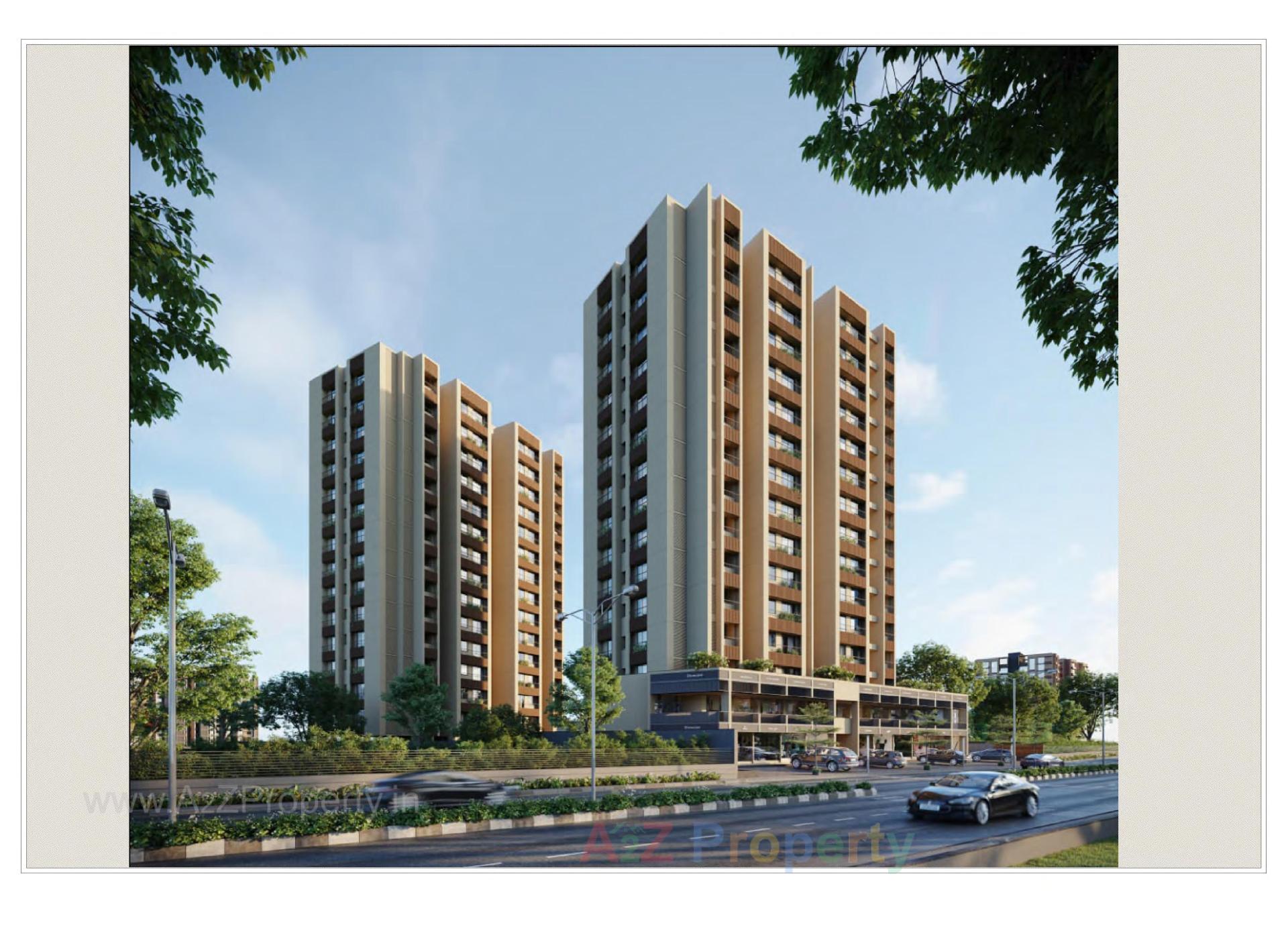 3D Elevation of real estate project Hr Evernest located at Ghuma, Ahmedabad, Gujarat