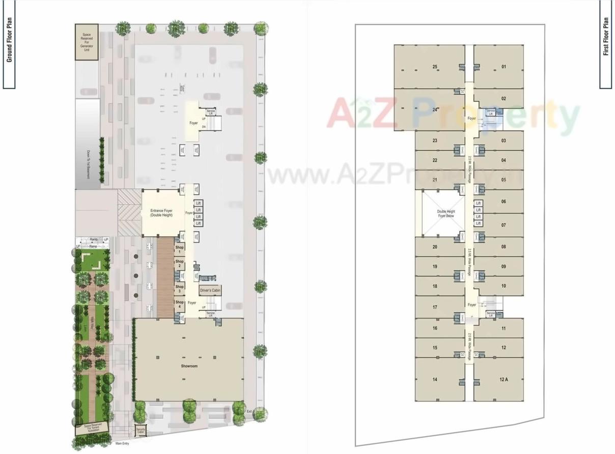 Layout of real estate project Indraprasth Business Park located at Makarba, Ahmedabad, Gujarat