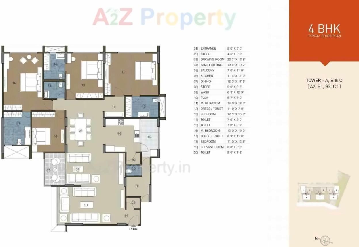 Layout of real estate project Indraprasth Gulmohar located at Vastrapur, Ahmedabad, Gujarat