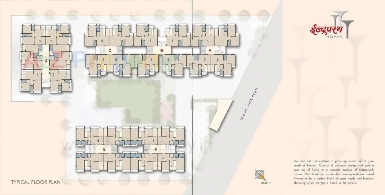 Layout of real estate project Indraprasth Homes located at Makarba, Ahmedabad, Gujarat