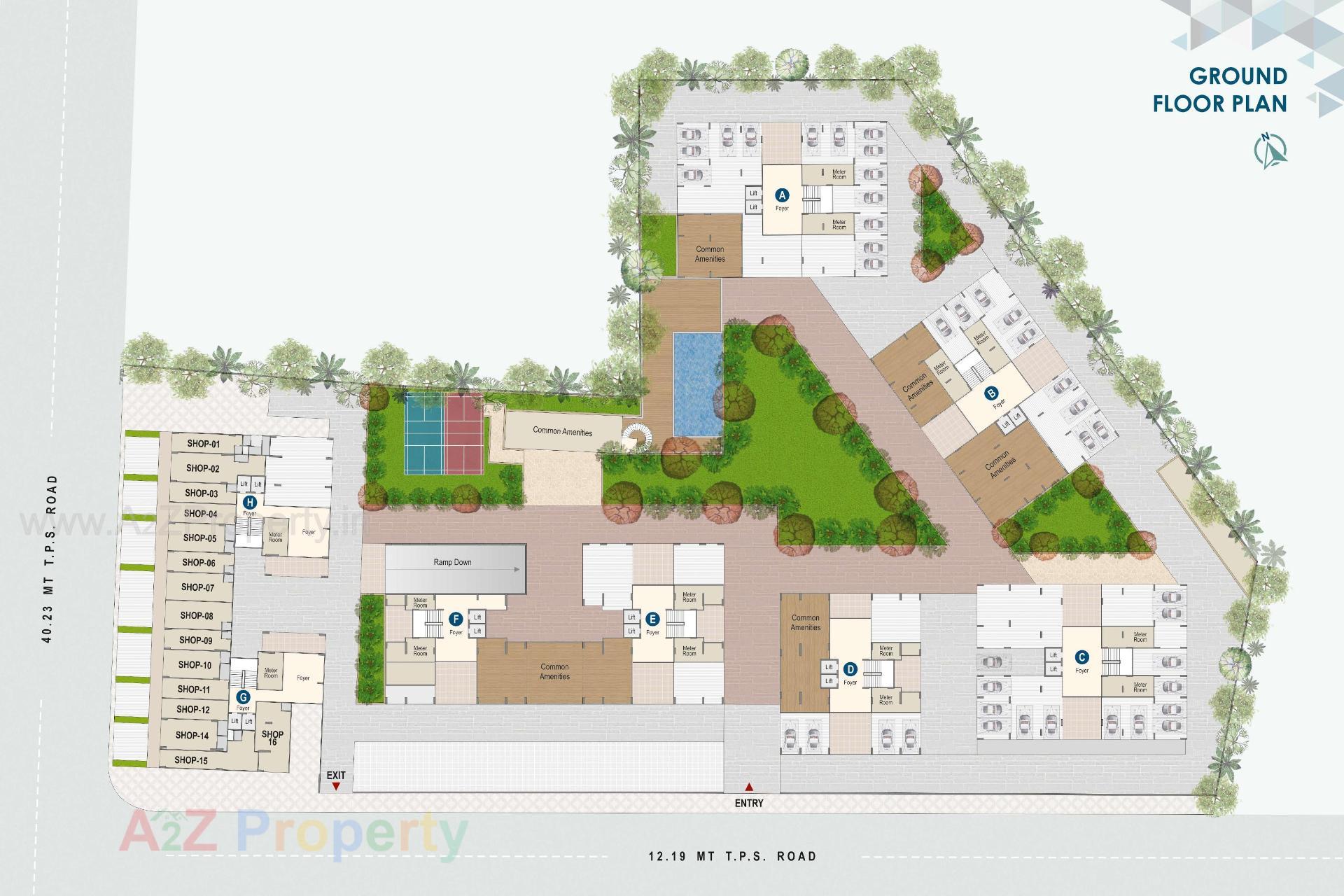 Layout of real estate project Indraprasth Saptak located at Vadaj, Ahmedabad, Gujarat