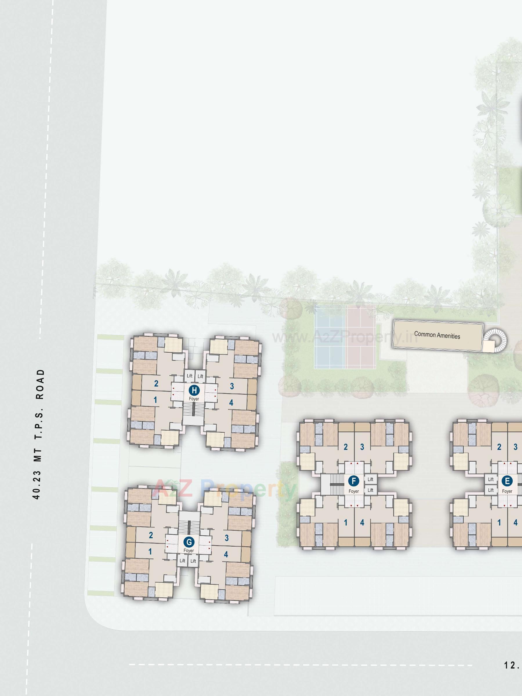 Layout of real estate project Indraprasth Saptak located at Vadaj, Ahmedabad, Gujarat