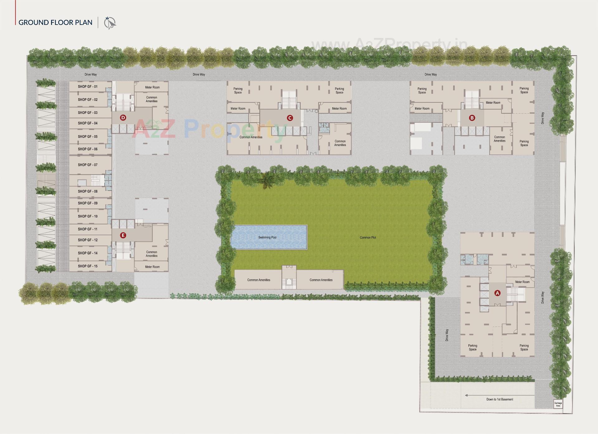 Layout of real estate project Indraprasth Shivanta located at Ambali, Ahmedabad, Gujarat