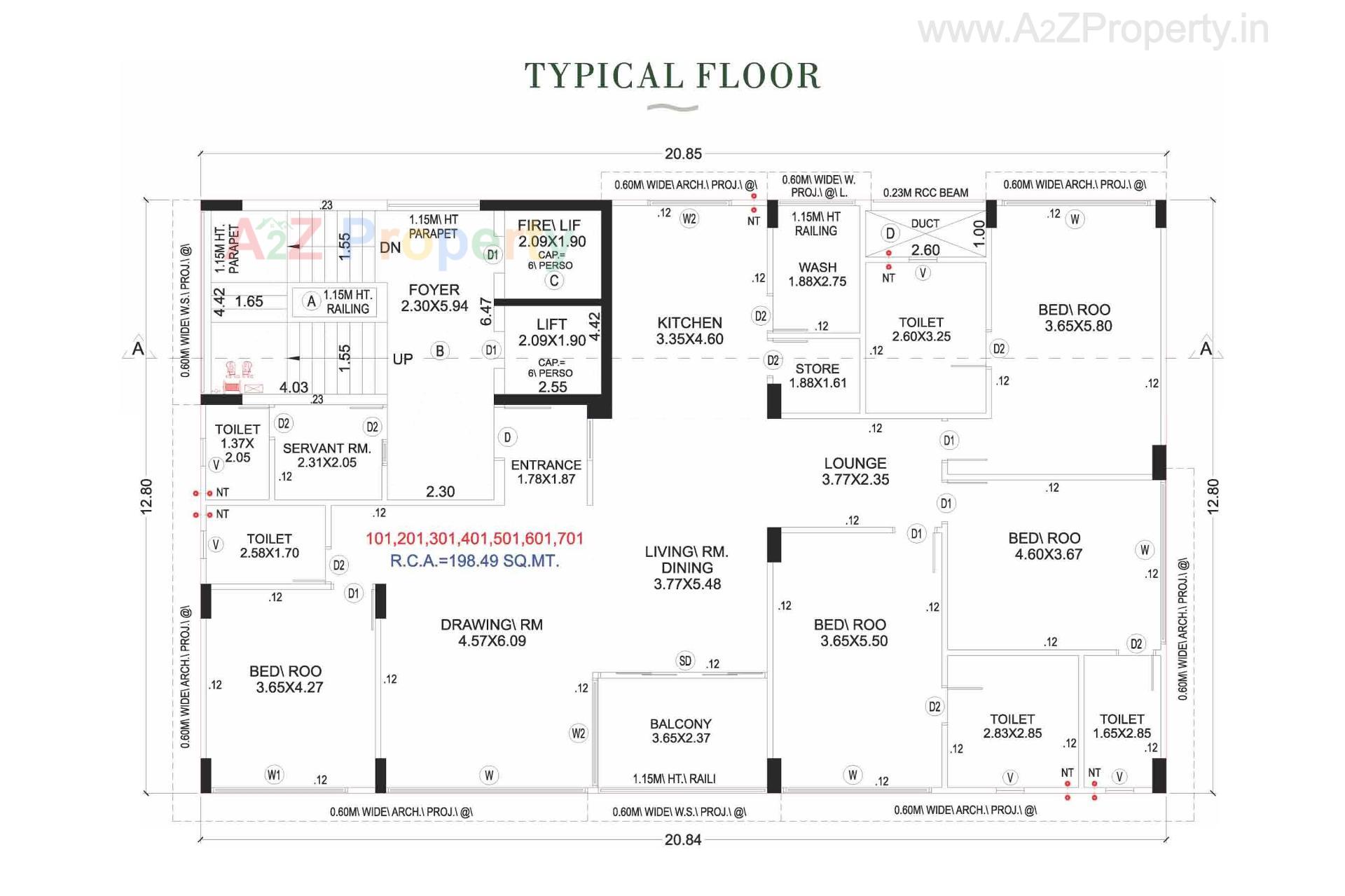 Layout of real estate project Infinity Baisharan located at Memnagar, Ahmedabad, Gujarat