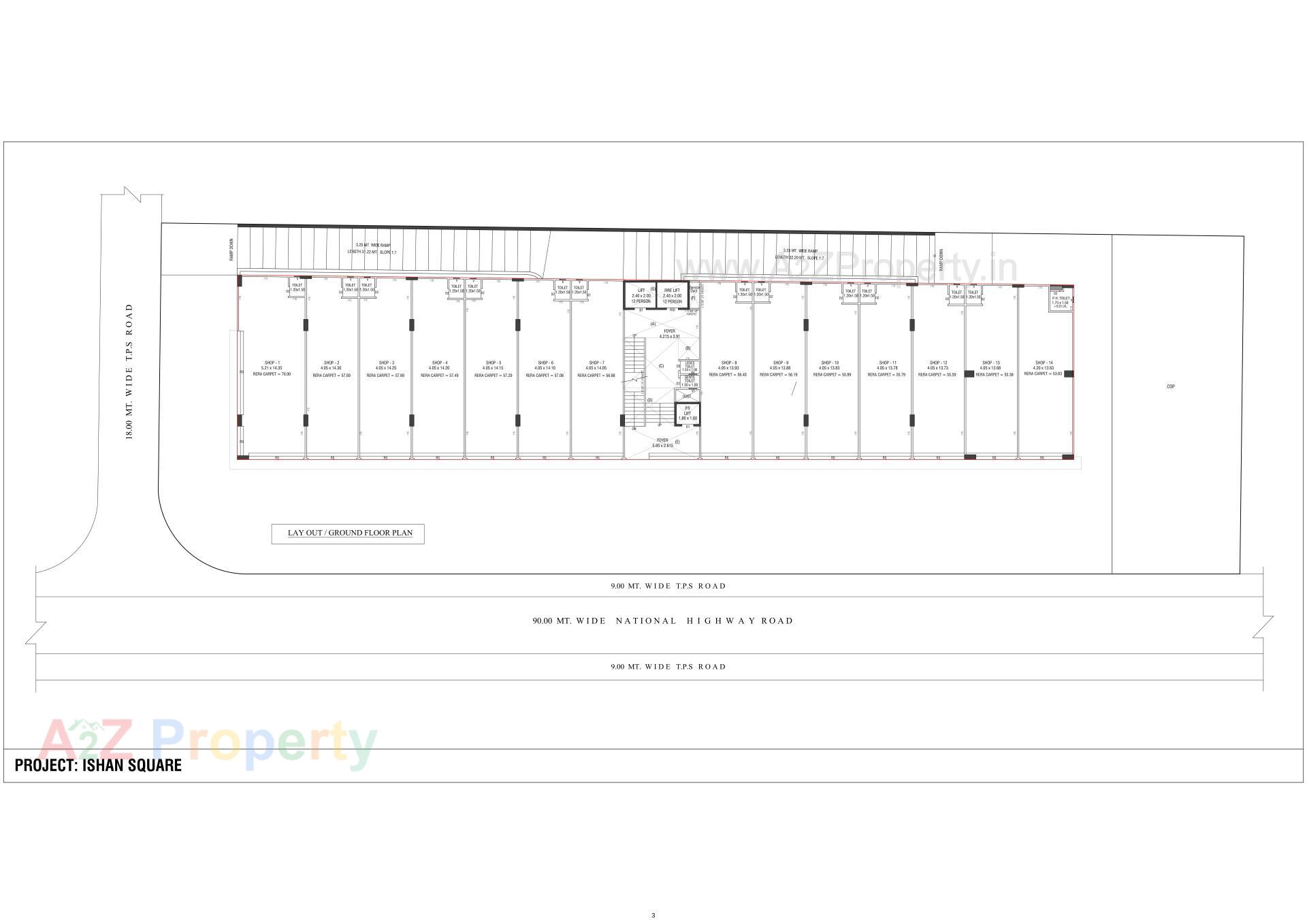Layout of real estate project Ishan Square located at Chandkheda, Ahmedabad, Gujarat