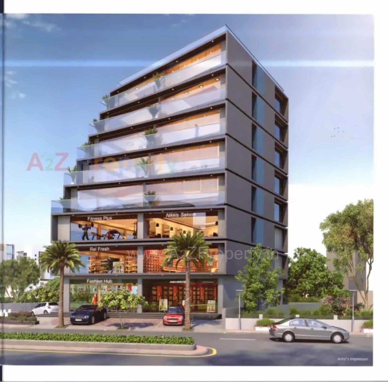 3D Elevation of real estate project J P 12th Business Hub located at City, Ahmedabad, Gujarat