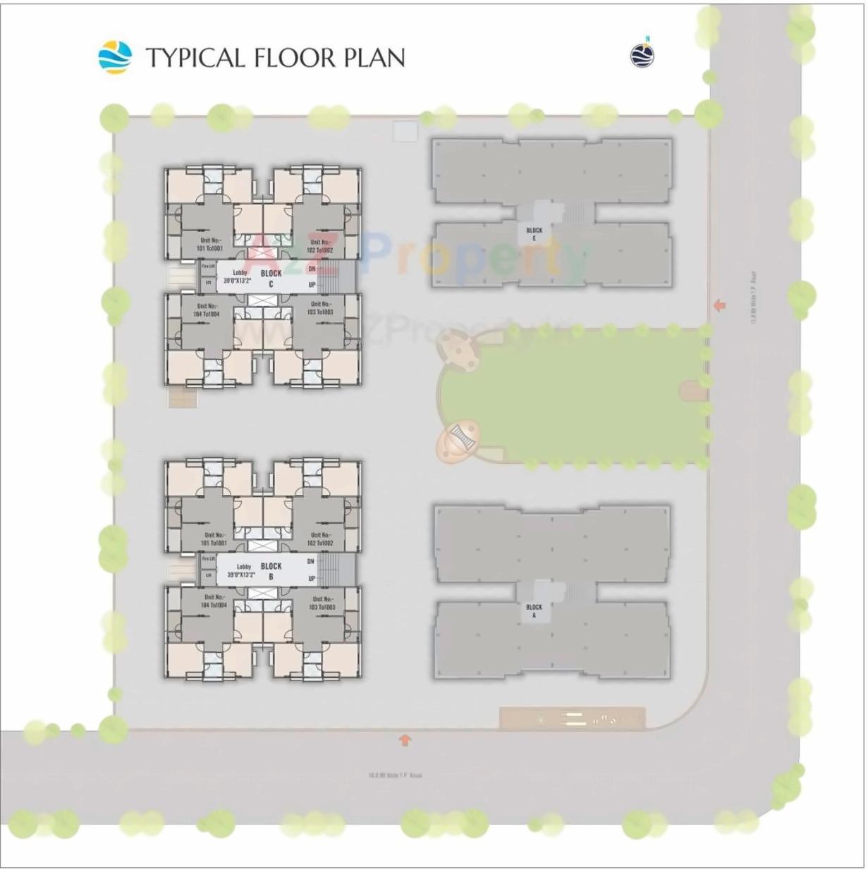 Layout of real estate project J  P  Riverview located at Hansol, Ahmedabad, Gujarat