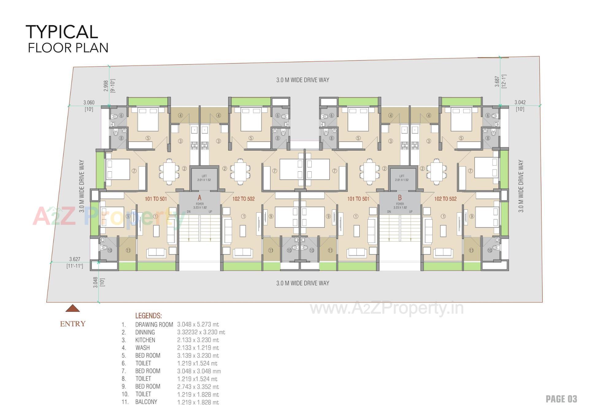 Layout of real estate project Jaimini Appartment located at Wadaj, Ahmedabad, Gujarat