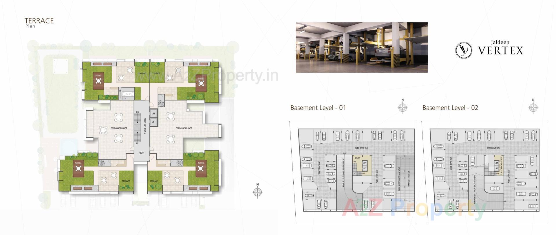 Layout of real estate project Jaldeep Vertex located at Ambli, Ahmedabad, Gujarat