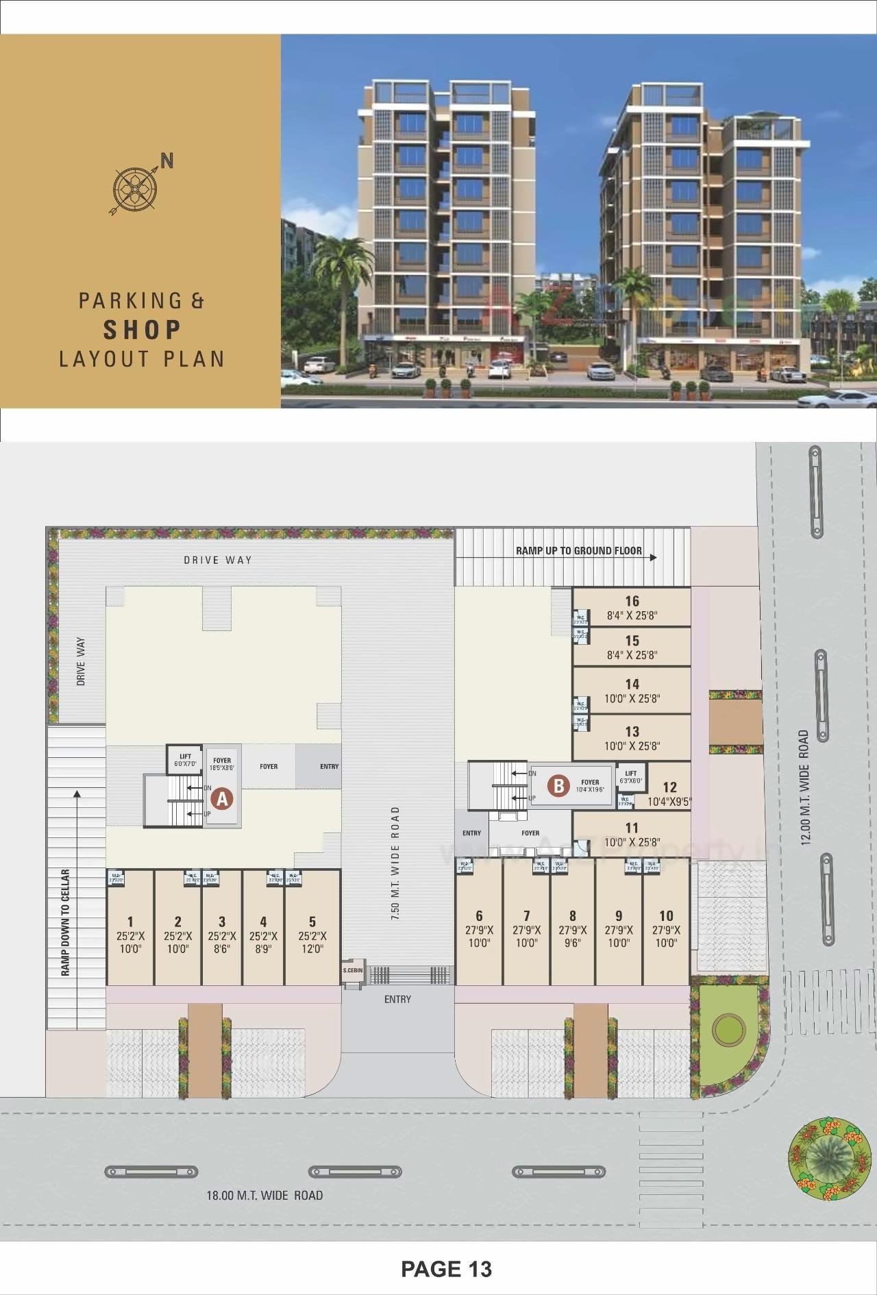 Layout of real estate project Jay Visat Royal located at Chandkheda, Ahmedabad, Gujarat