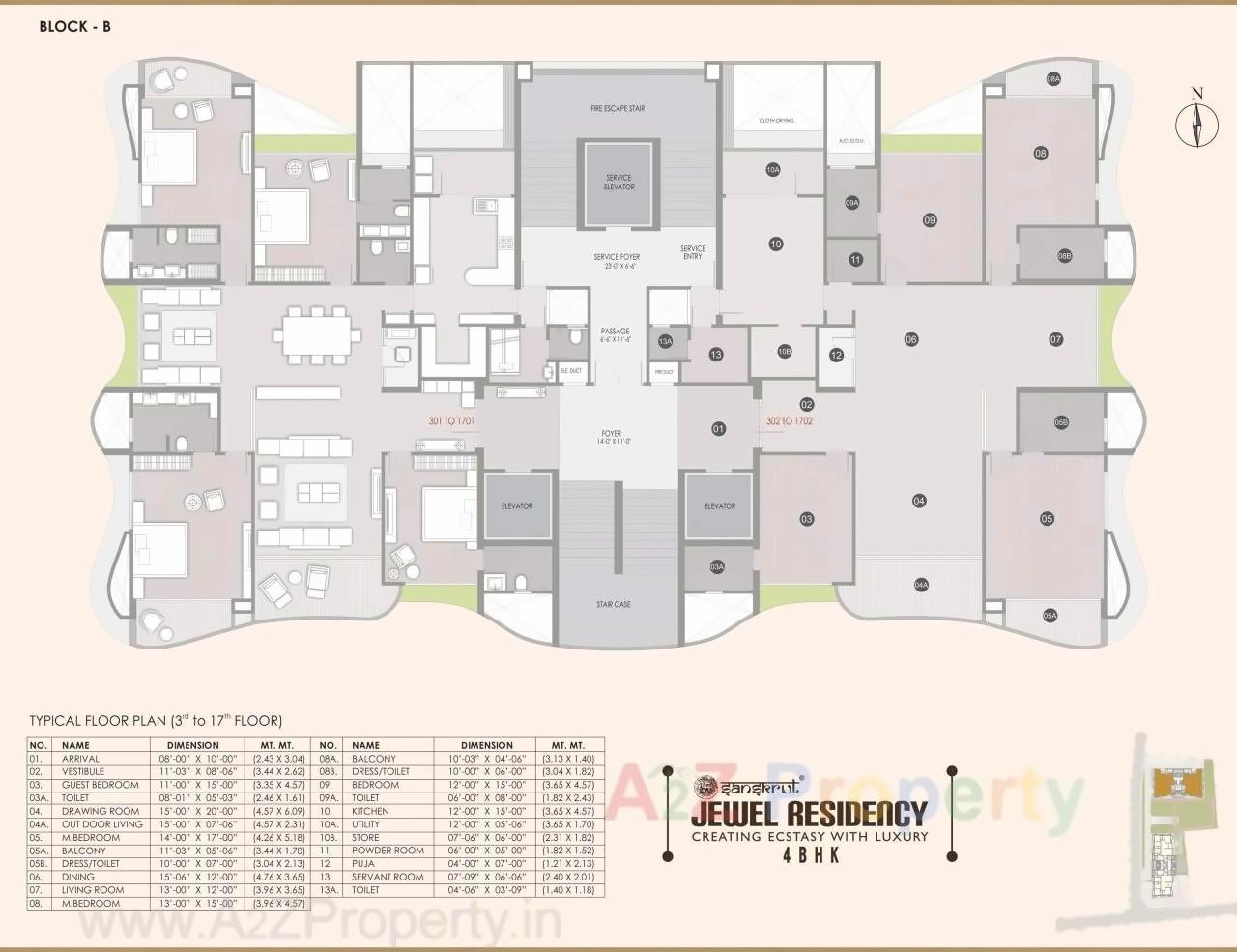 Layout of real estate project Jewel Residency located at Ambli, Ahmedabad, Gujarat
