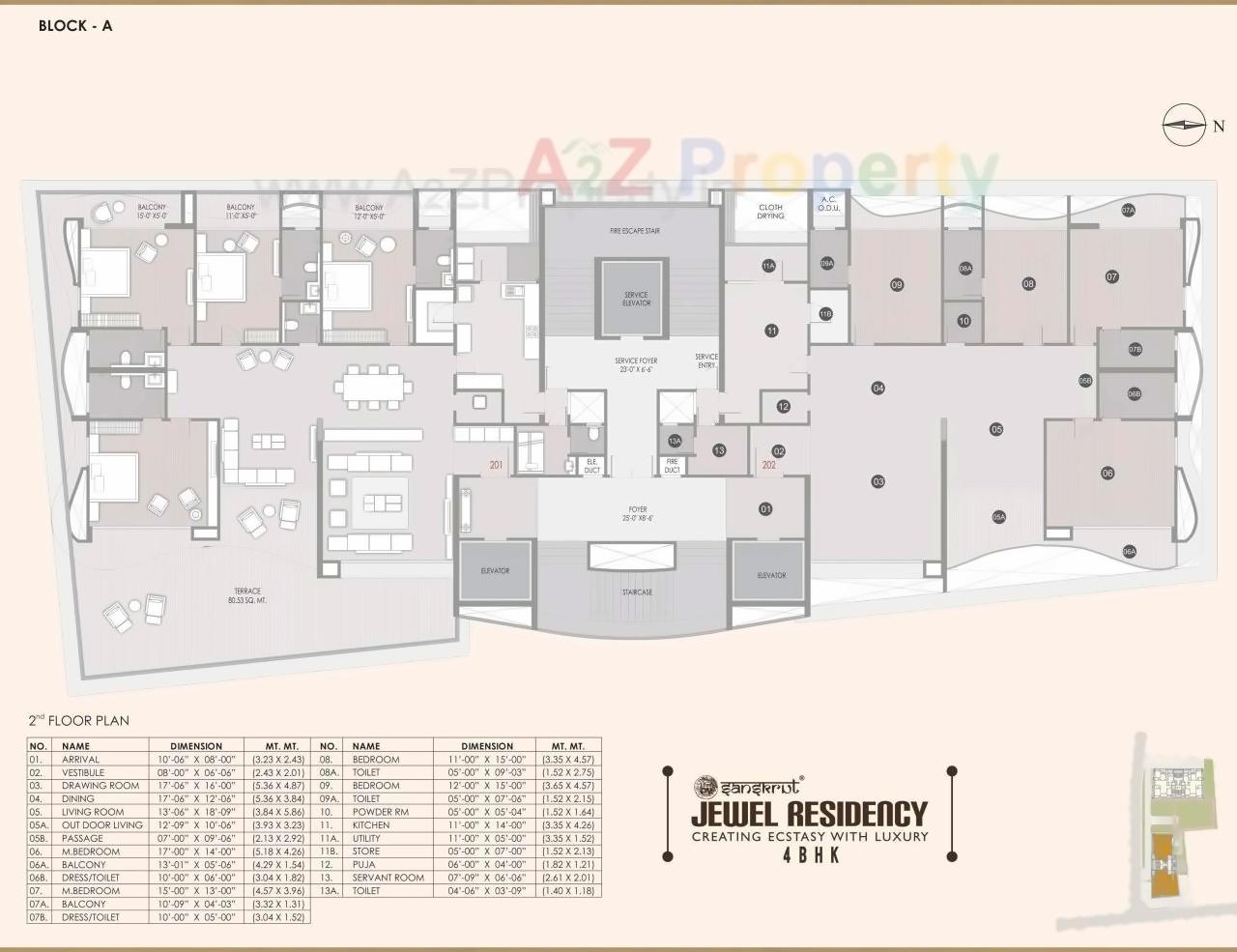 Layout of real estate project Jewel Residency located at Ambli, Ahmedabad, Gujarat