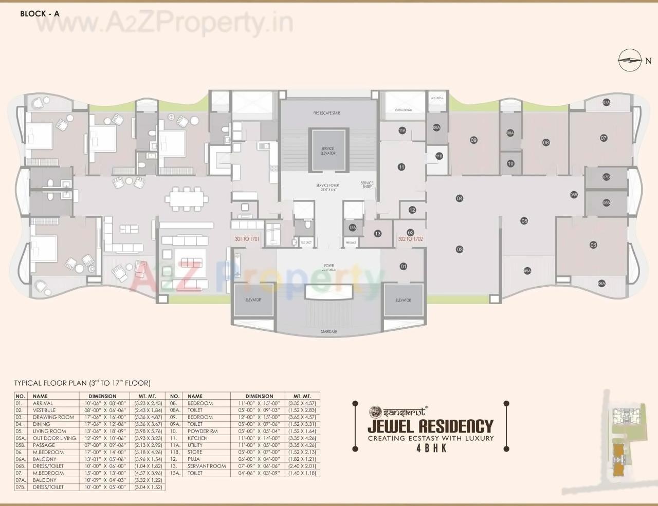 Layout of real estate project Jewel Residency located at Ambli, Ahmedabad, Gujarat