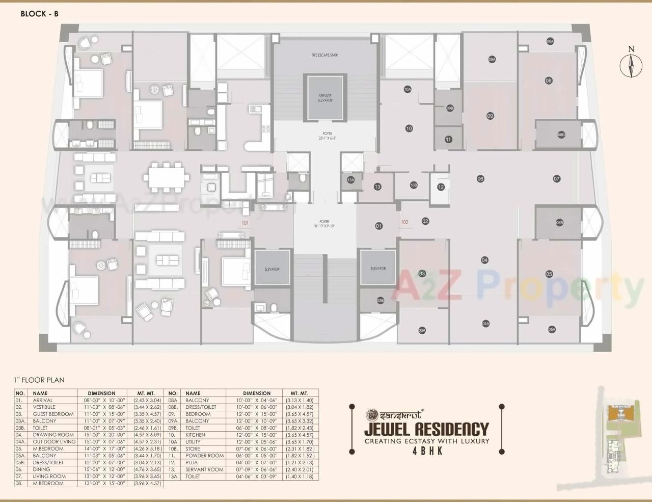 Layout of real estate project Jewel Residency located at Ambli, Ahmedabad, Gujarat