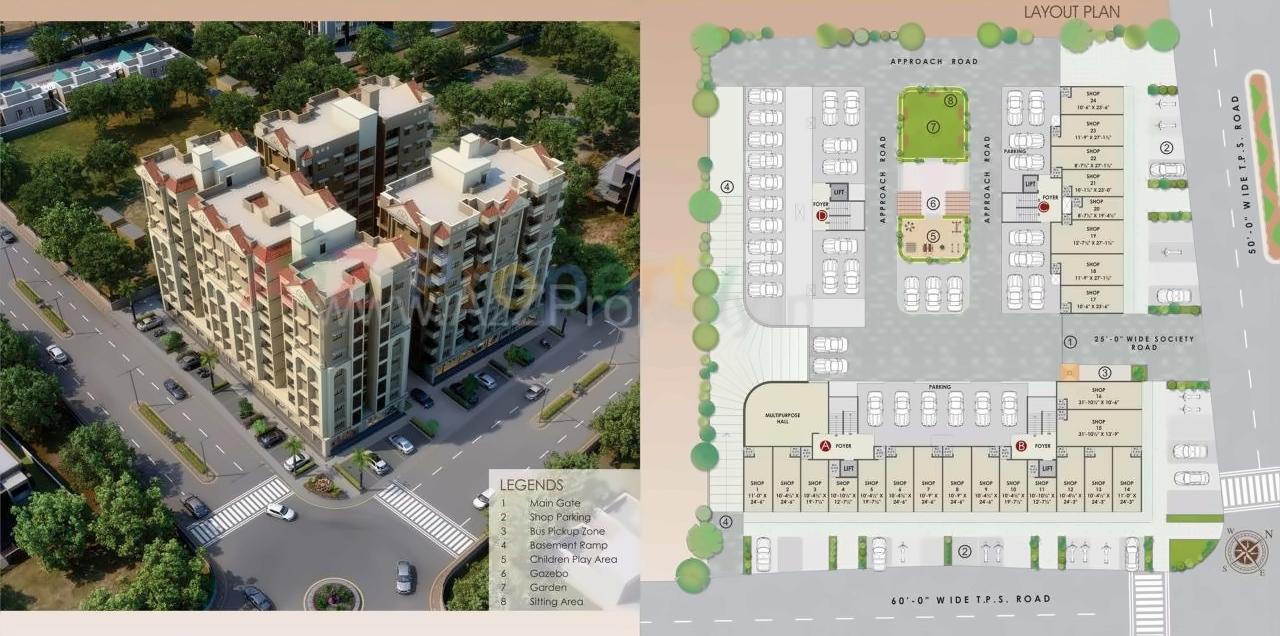 Layout of real estate project Jivan Arya Residency located at Vastral, Ahmedabad, Gujarat
