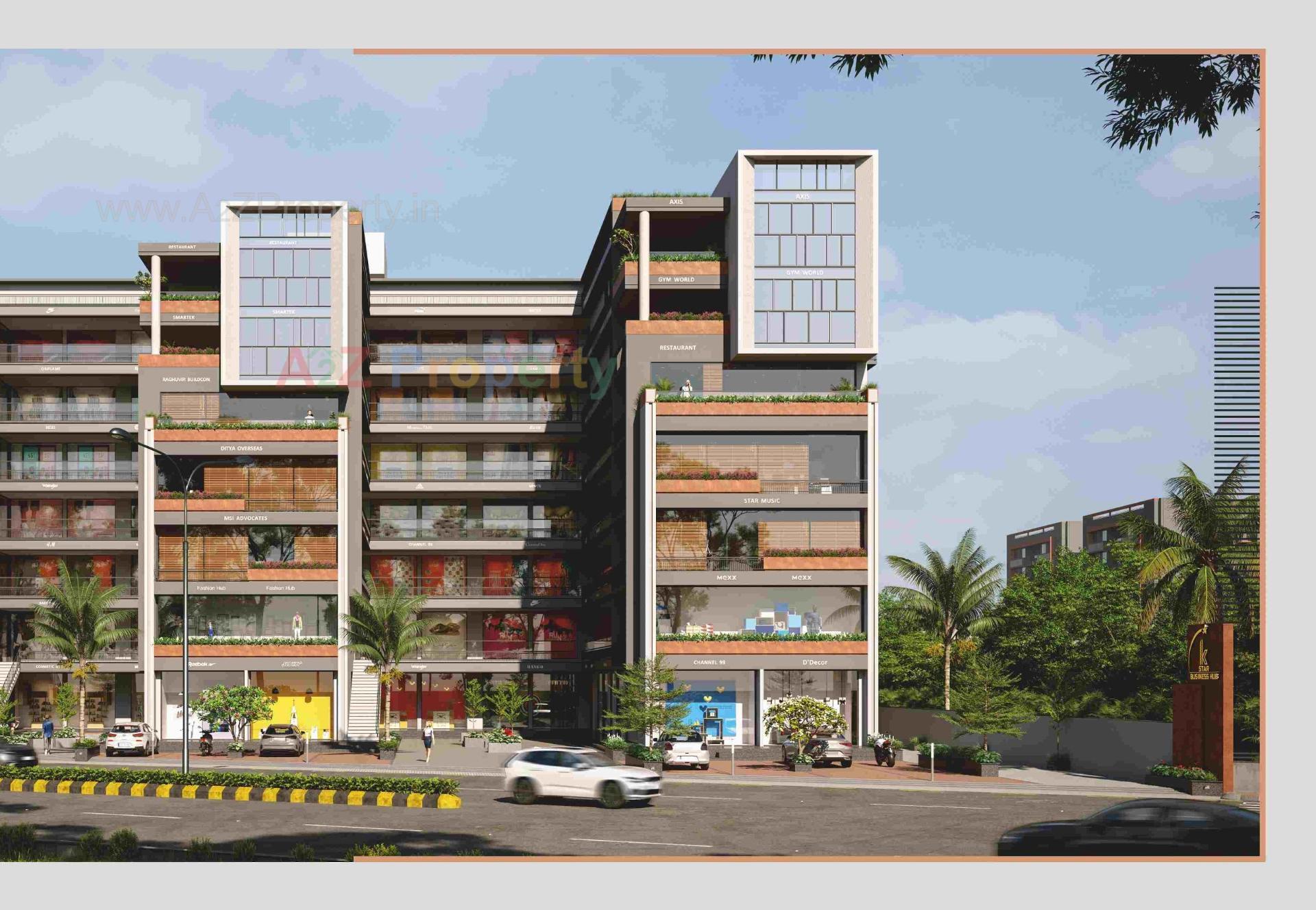 3D Elevation of real estate project K Star Business Hub located at Muthiya, Ahmedabad, Gujarat