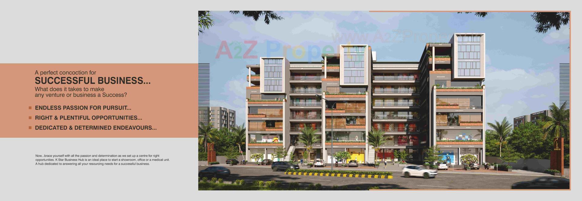 3D Elevation of real estate project K Star Business Hub located at Muthiya, Ahmedabad, Gujarat