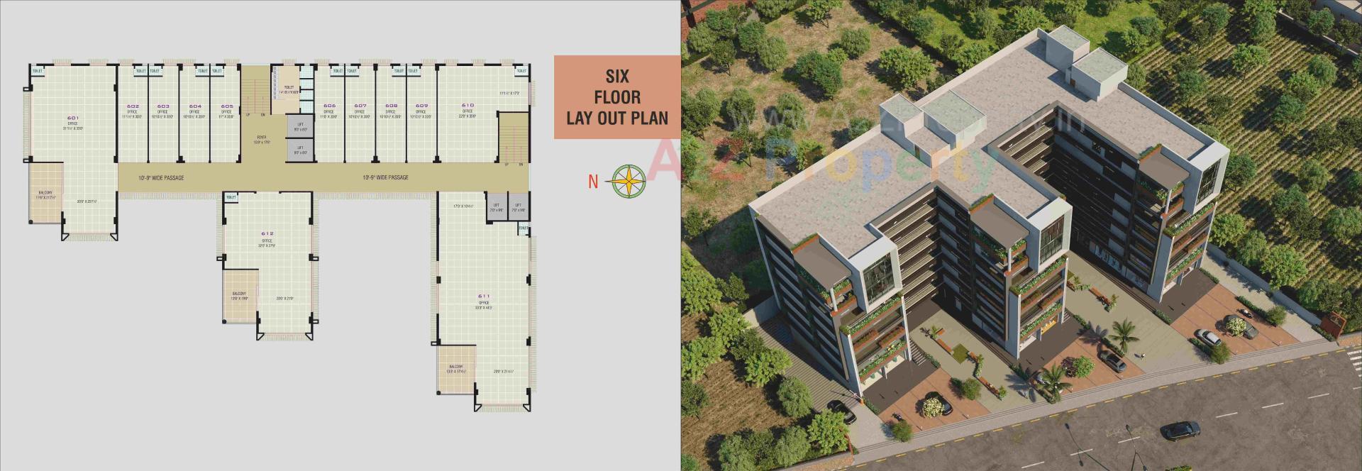 Layout of real estate project K Star Business Hub located at Muthiya, Ahmedabad, Gujarat