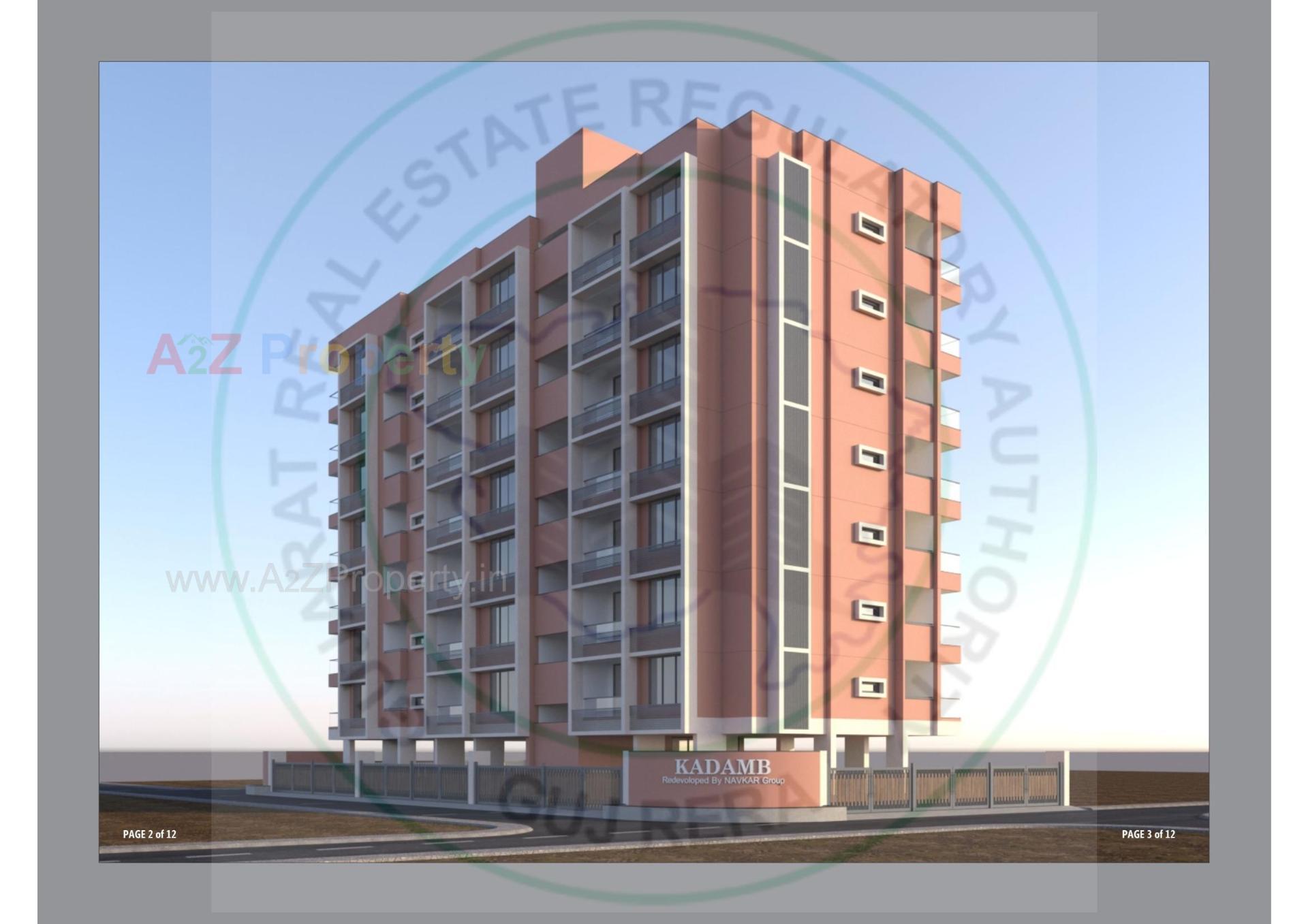 3D Elevation of real estate project Kadamb Apartment located at Memnagar, Ahmedabad, Gujarat