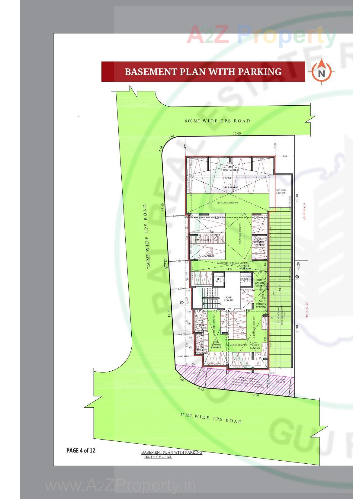 Layout of real estate project Kadamb Apartment located at Memnagar, Ahmedabad, Gujarat