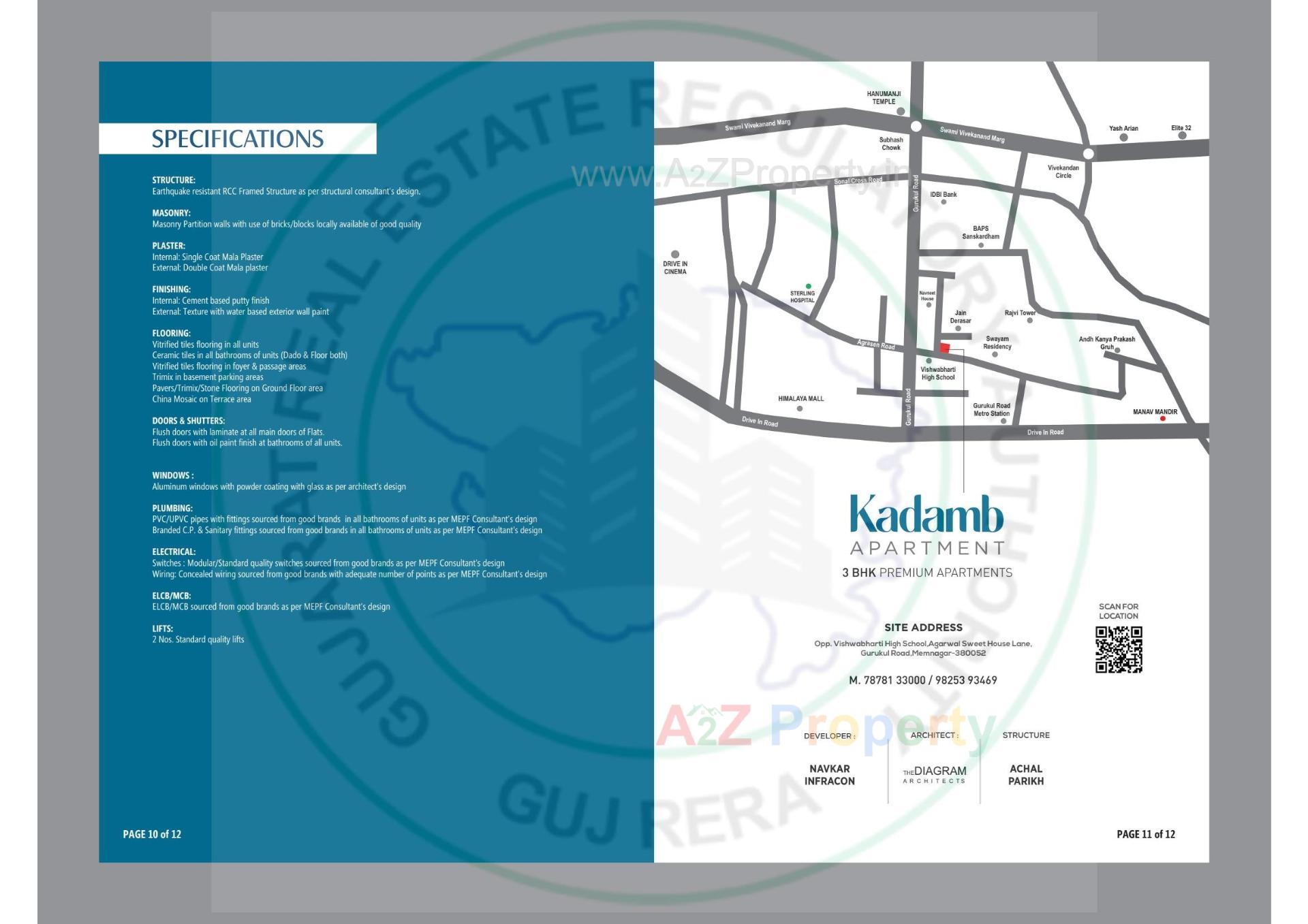  of real estate project Kadamb Apartment located at Memnagar, Ahmedabad, Gujarat