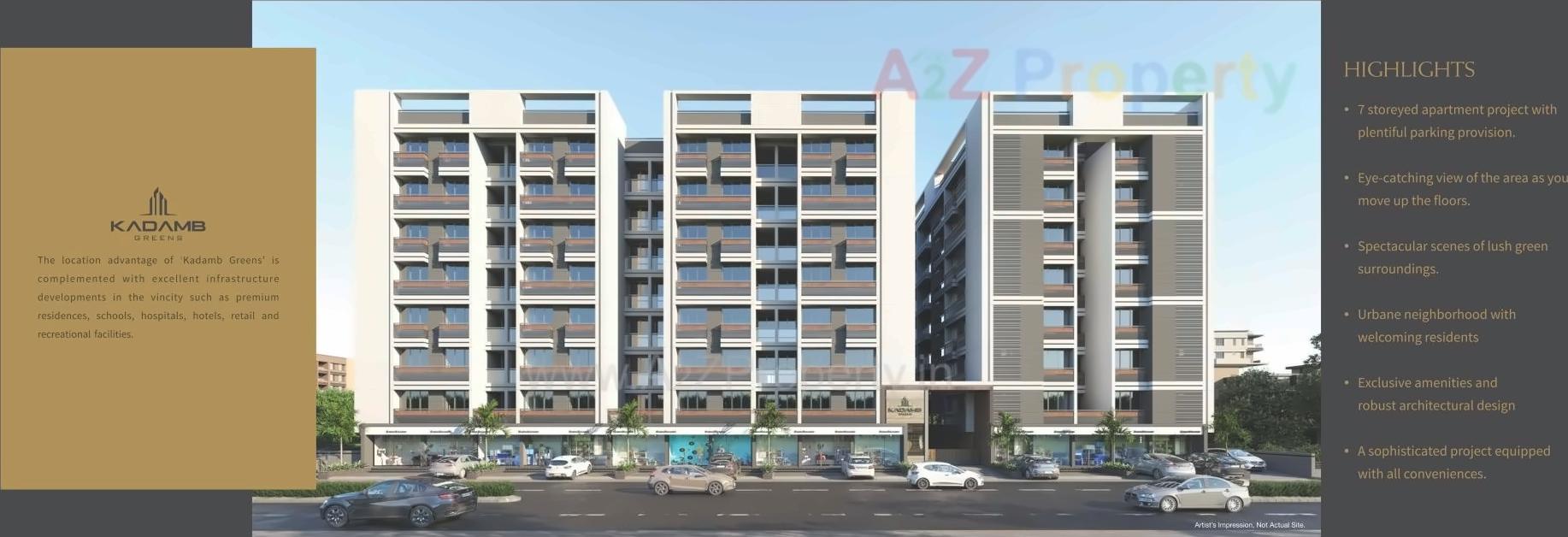 3D Elevation of real estate project Kadamb Greens located at Zundal, Ahmedabad, Gujarat