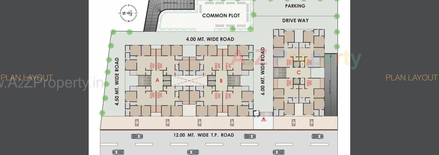 Layout of real estate project Kadamb Greens located at Zundal, Ahmedabad, Gujarat