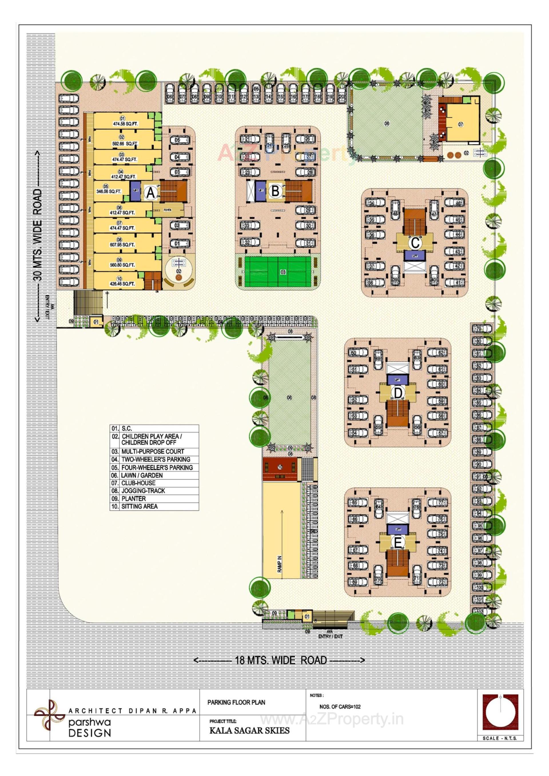 Layout of real estate project Kala Sagar Skies located at Ahmedabad, Ahmedabad, Gujarat
