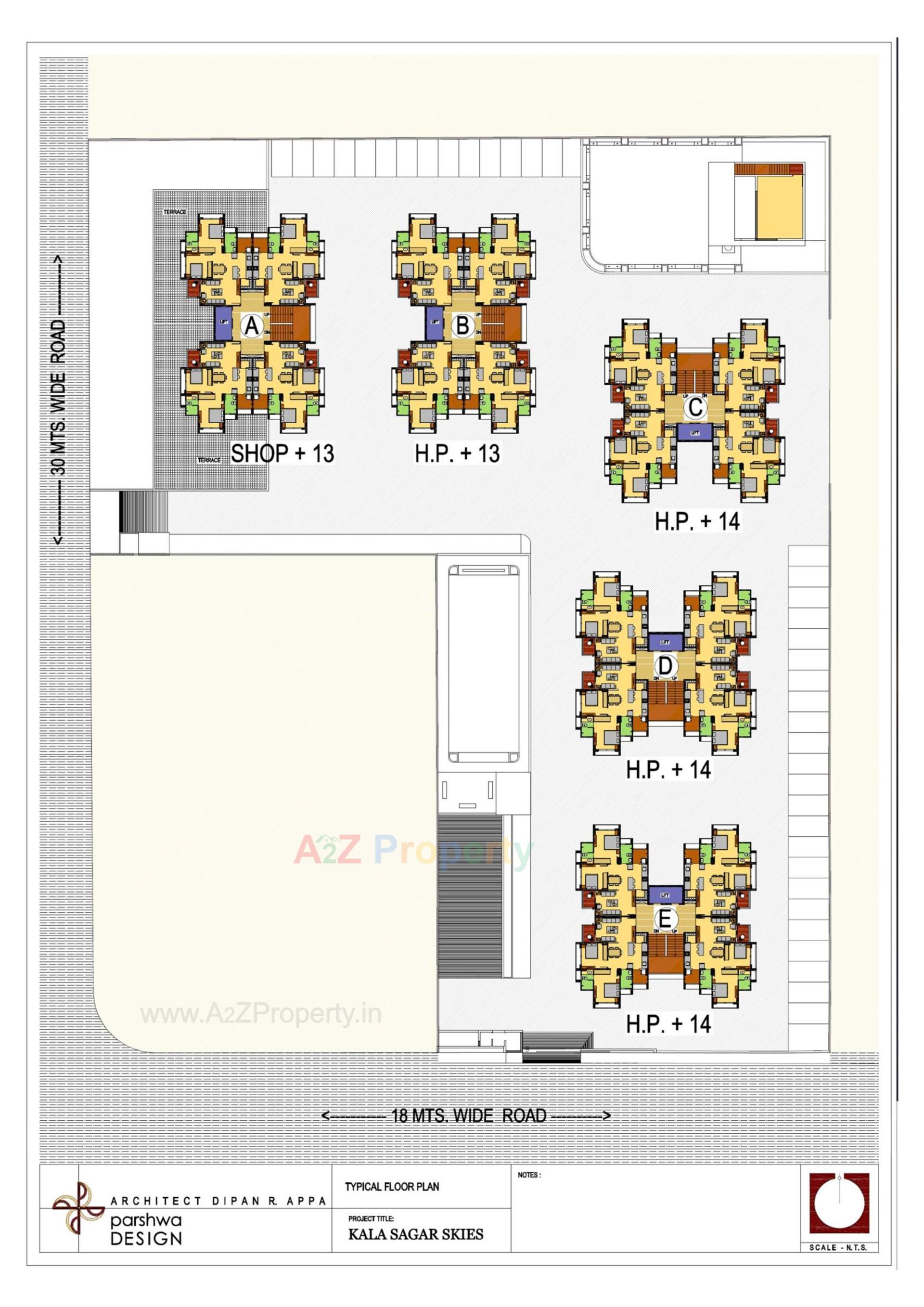 Layout of real estate project Kala Sagar Skies located at Ahmedabad, Ahmedabad, Gujarat