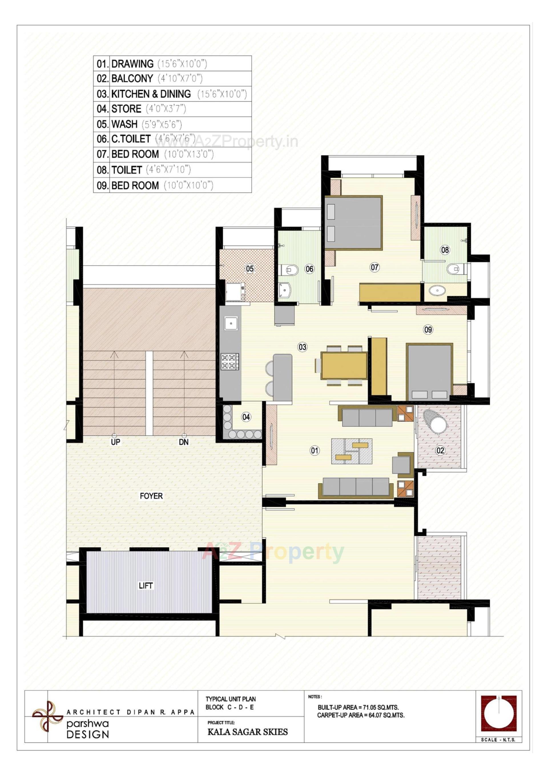 Layout of real estate project Kala Sagar Skies located at Ahmedabad, Ahmedabad, Gujarat