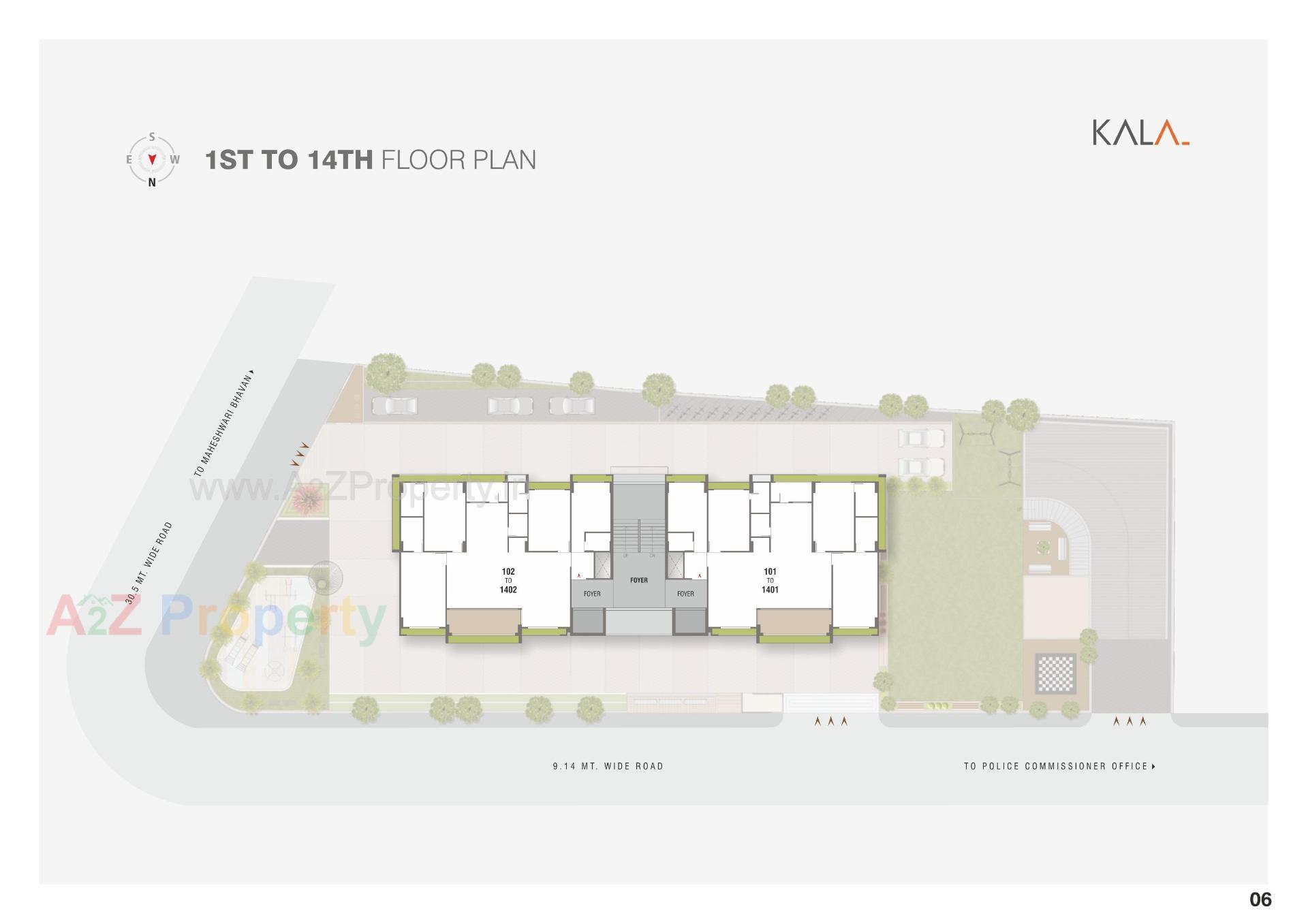 Layout of real estate project Kalasagar Skyline located at Shahibaug, Ahmedabad, Gujarat
