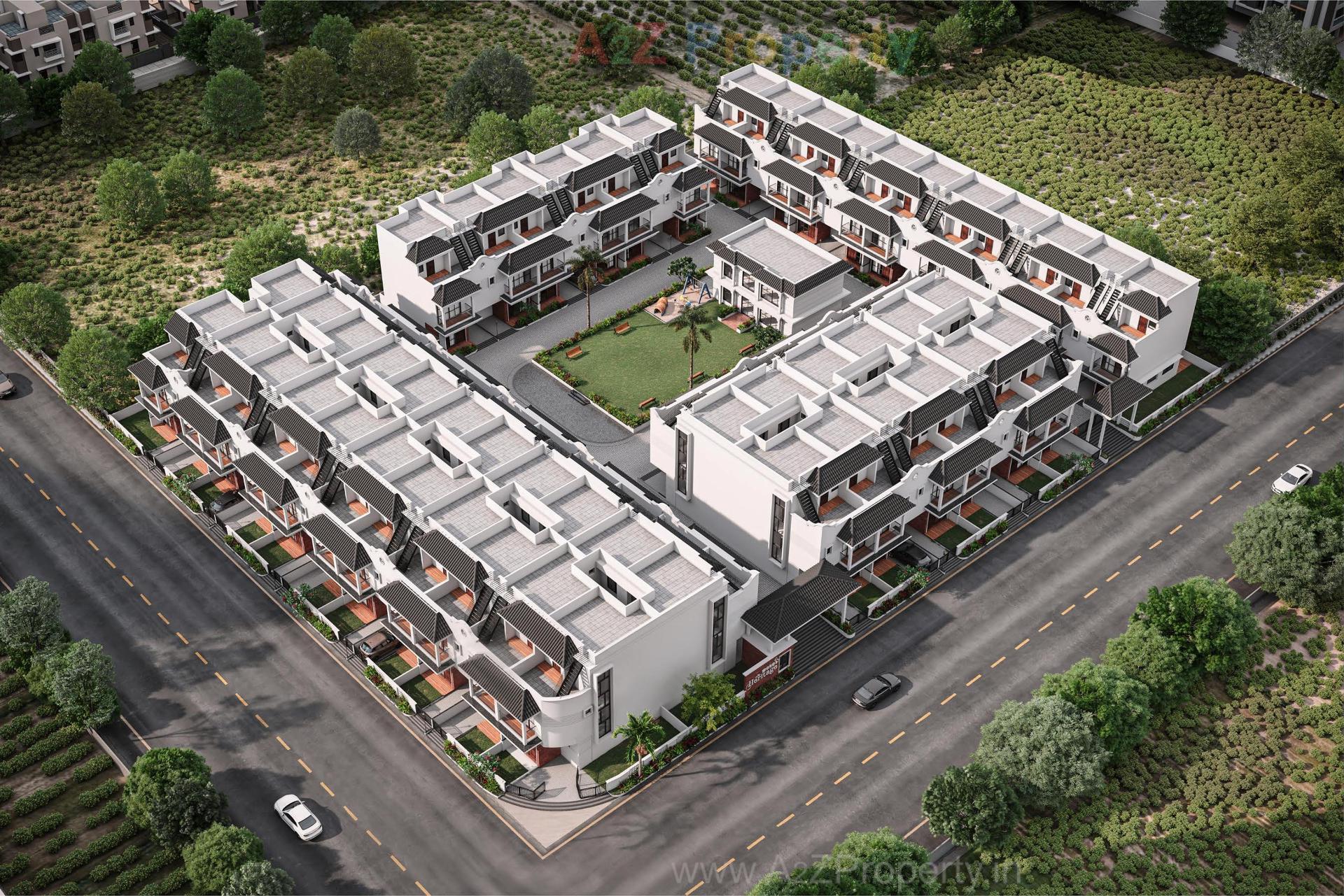 3D Elevation of real estate project Kalash Heritage located at Lambha, Ahmedabad, Gujarat