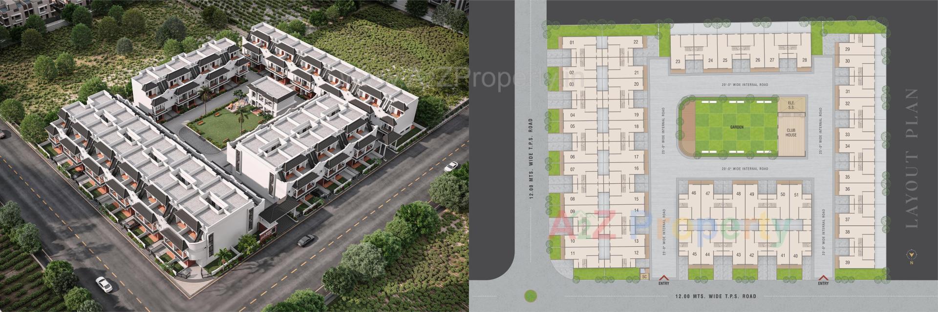 Layout of real estate project Kalash Heritage located at Lambha, Ahmedabad, Gujarat