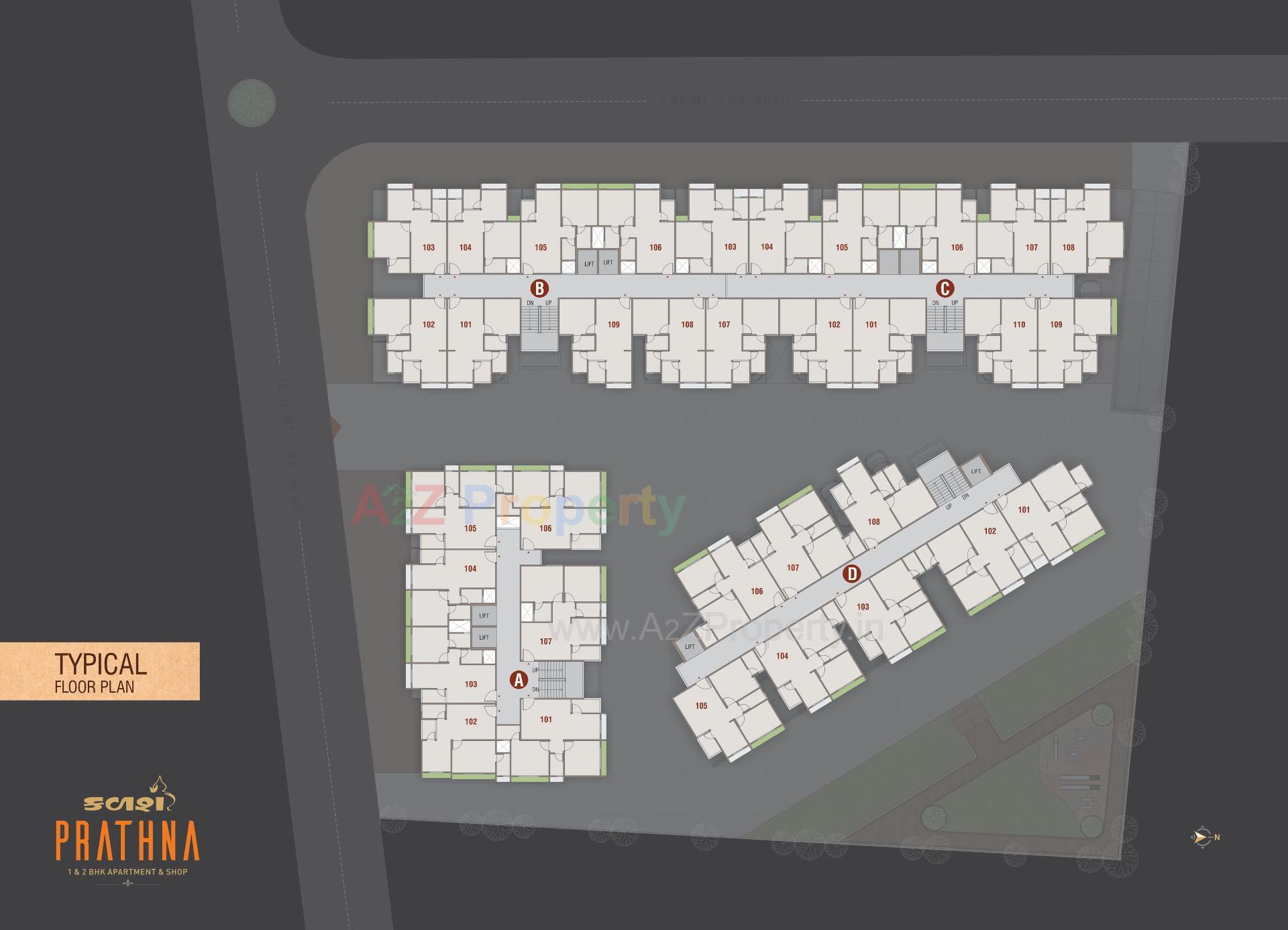 Layout of real estate project Kalash Prathna located at Vatva, Ahmedabad, Gujarat