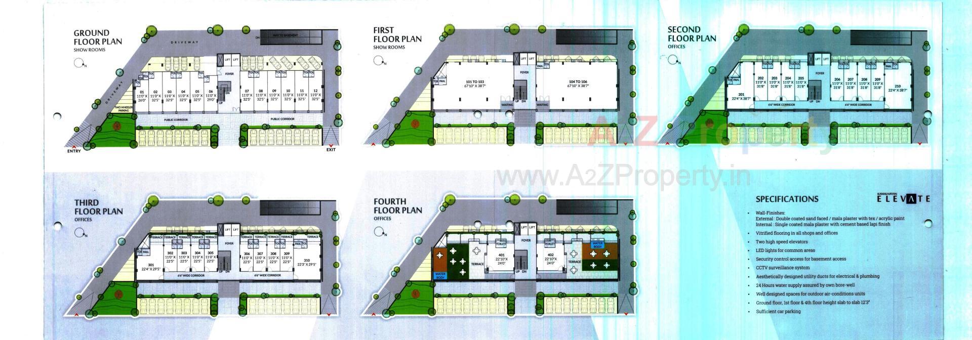 Layout of real estate project Kamalnayan Elevate located at Bopal, Ahmedabad, Gujarat