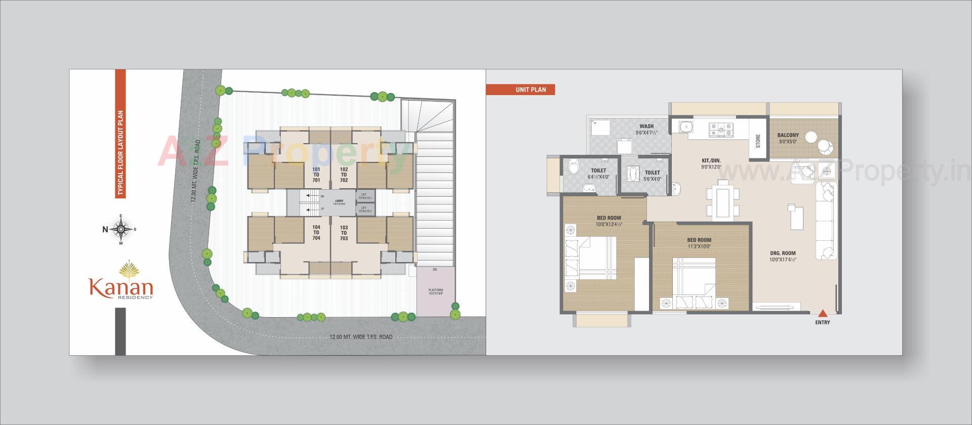 Layout of real estate project Kanan Residency located at Laxmipura, Ahmedabad, Gujarat