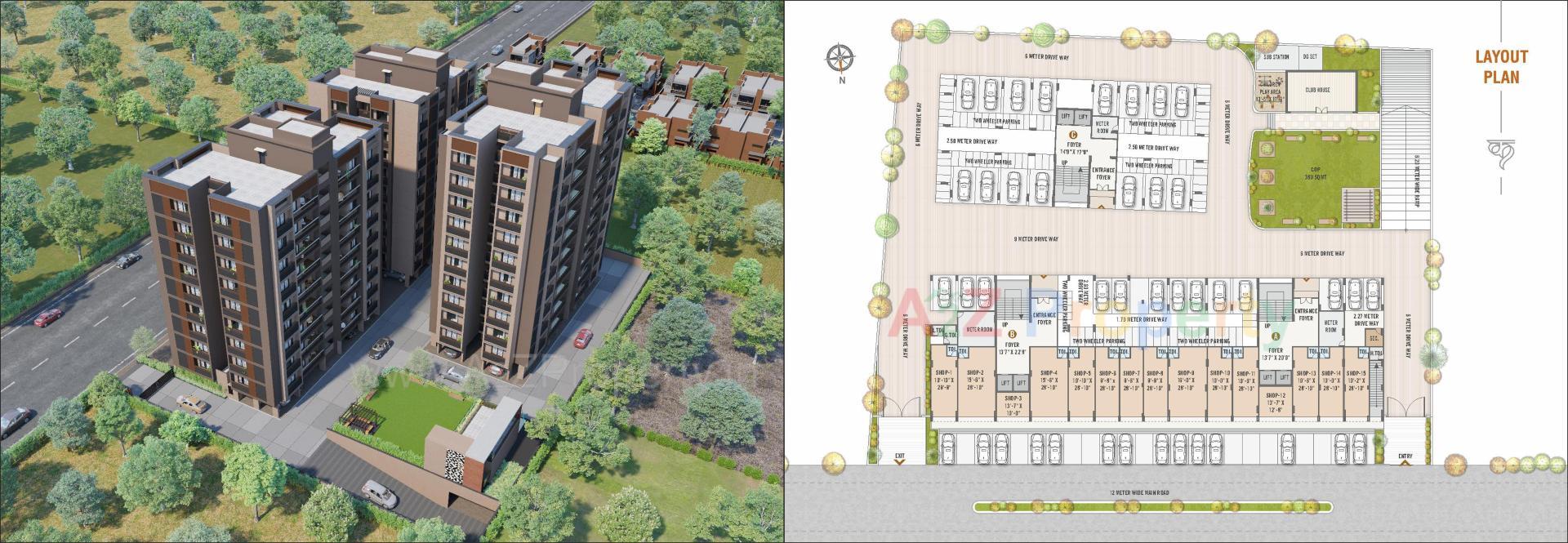 Layout of real estate project Kantam Residency located at Chenpur, Ahmedabad, Gujarat