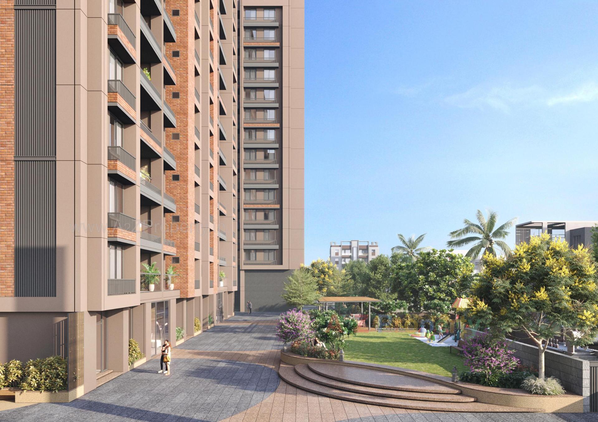 3D Elevation of real estate project Karma Elegance located at Shilaj, Ahmedabad, Gujarat
