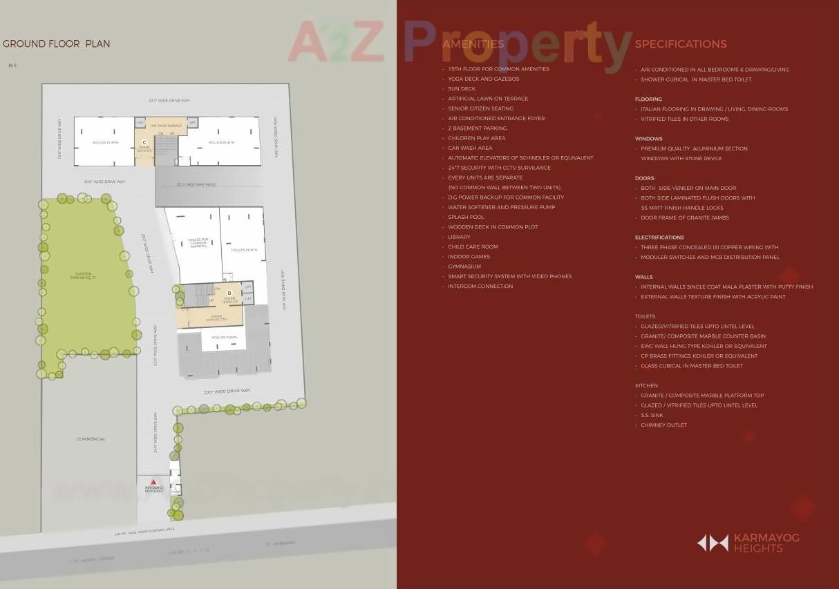 Layout of real estate project Karmyog Heights located at Changispur, Ahmedabad, Gujarat