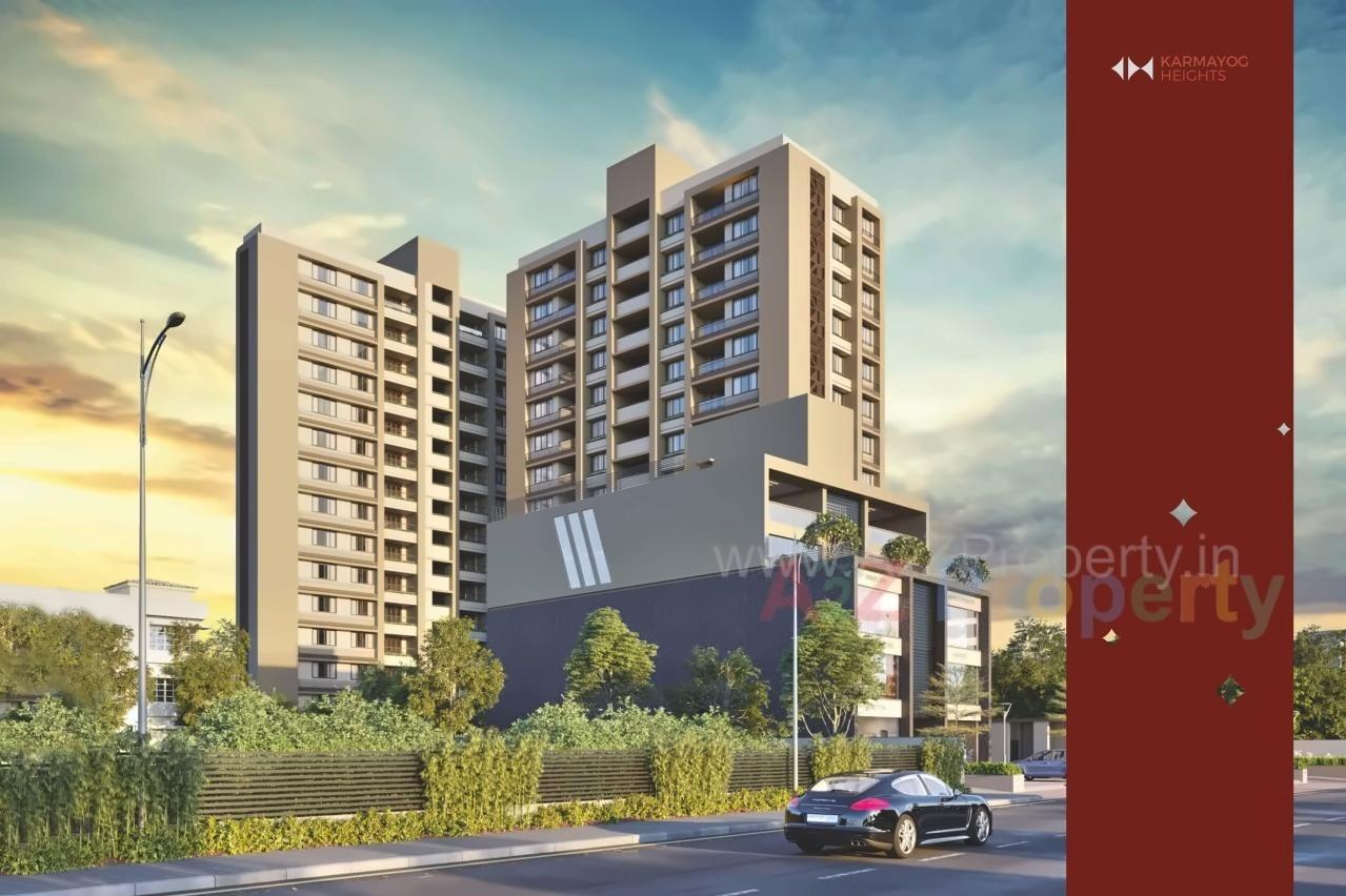 3D Elevation of real estate project Karmyog Heights located at Changispur, Ahmedabad, Gujarat
