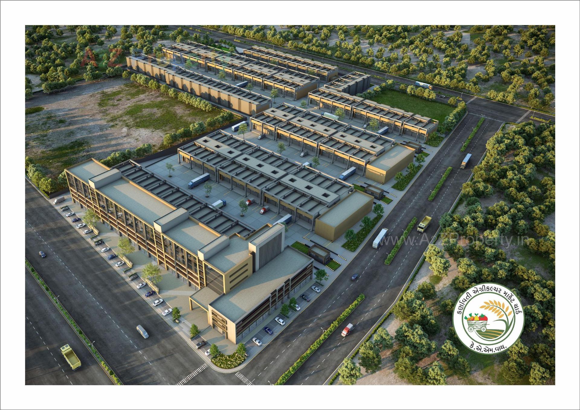 3D Elevation of real estate project Karnavati Agriculture Market Yard located at Ahmedabad, Ahmedabad, Gujarat