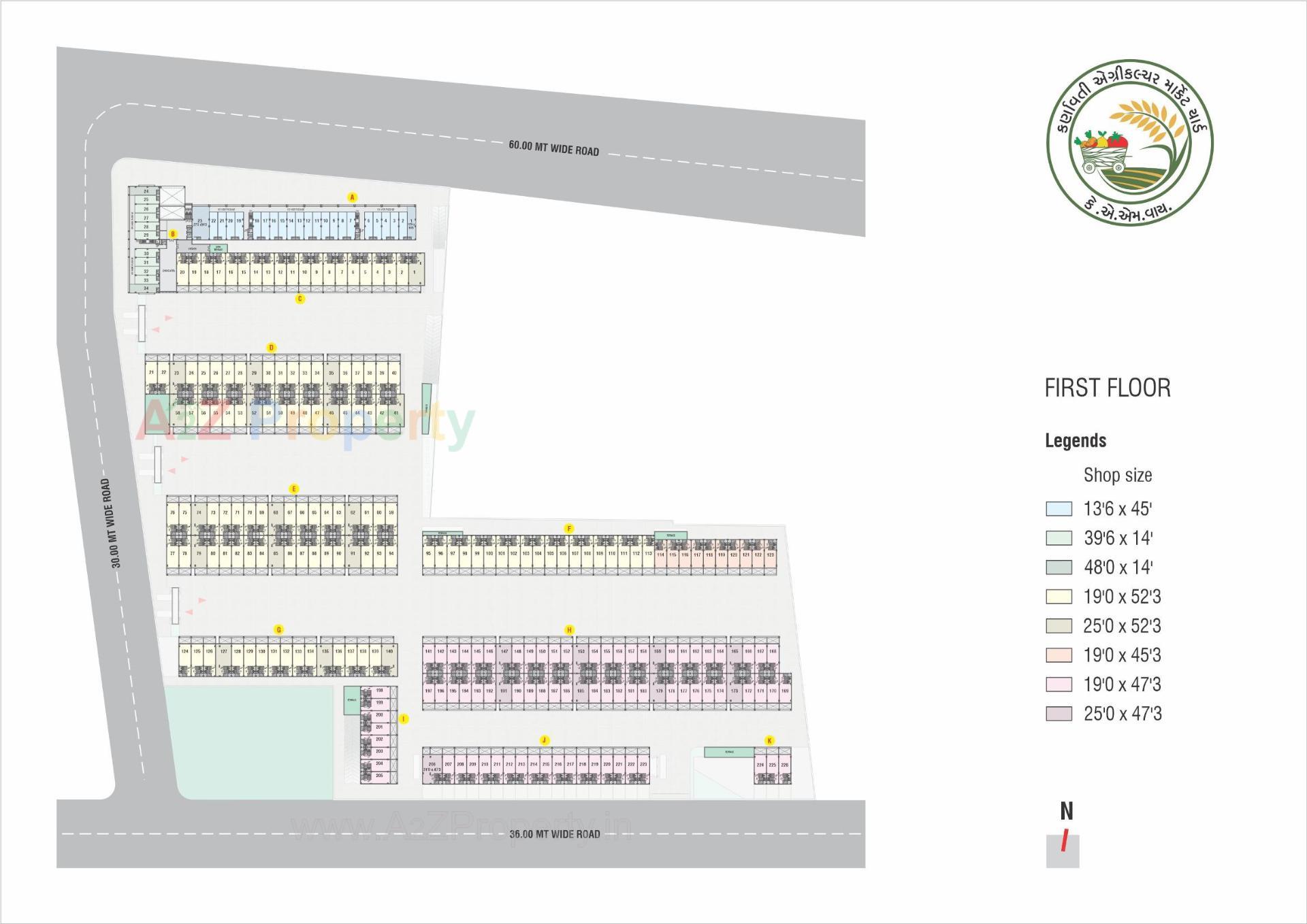 Layout of real estate project Karnavati Agriculture Market Yard located at Ahmedabad, Ahmedabad, Gujarat