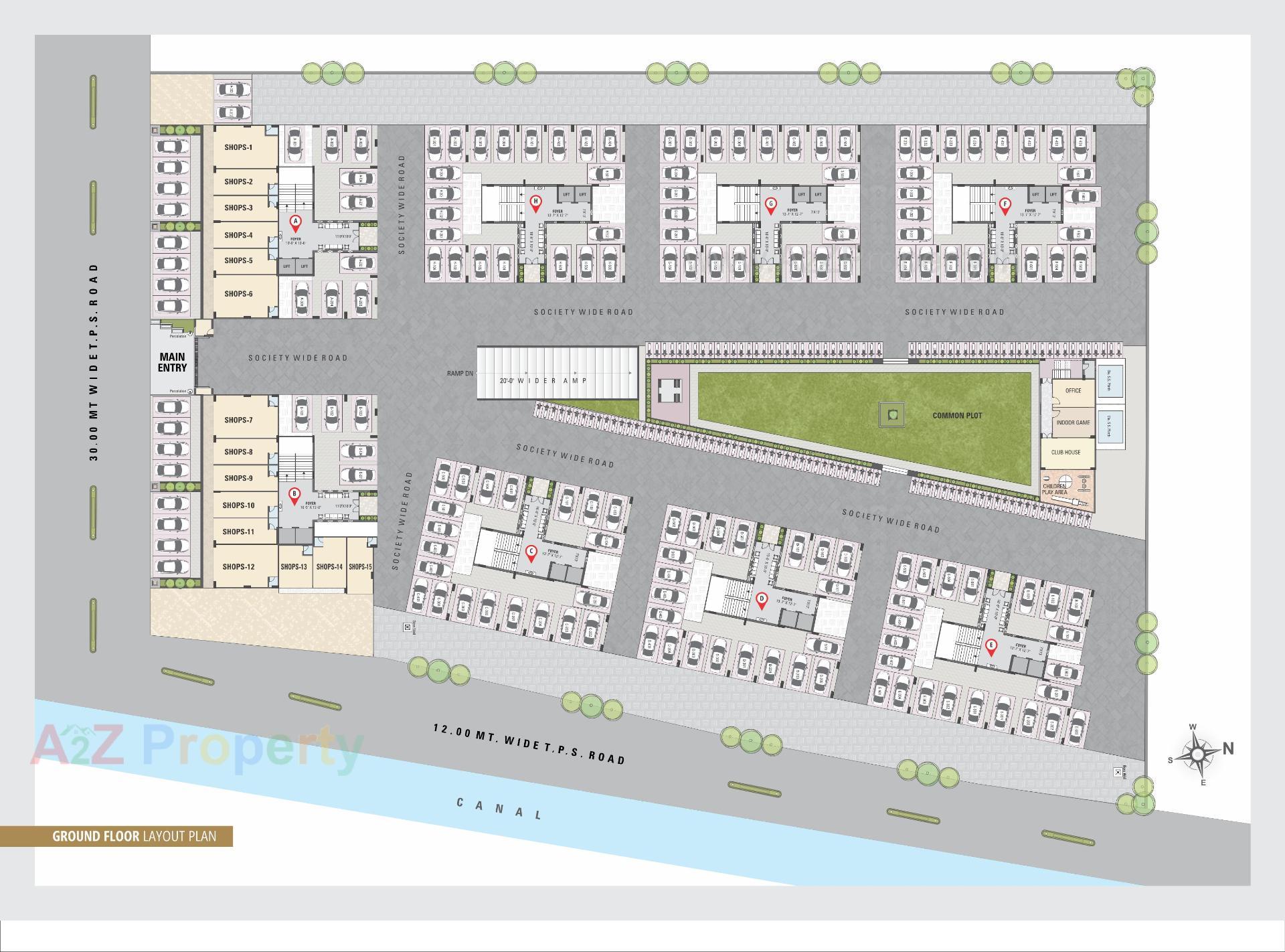 Layout of real estate project Karnavati Apartment located at Aslali, Ahmedabad, Gujarat