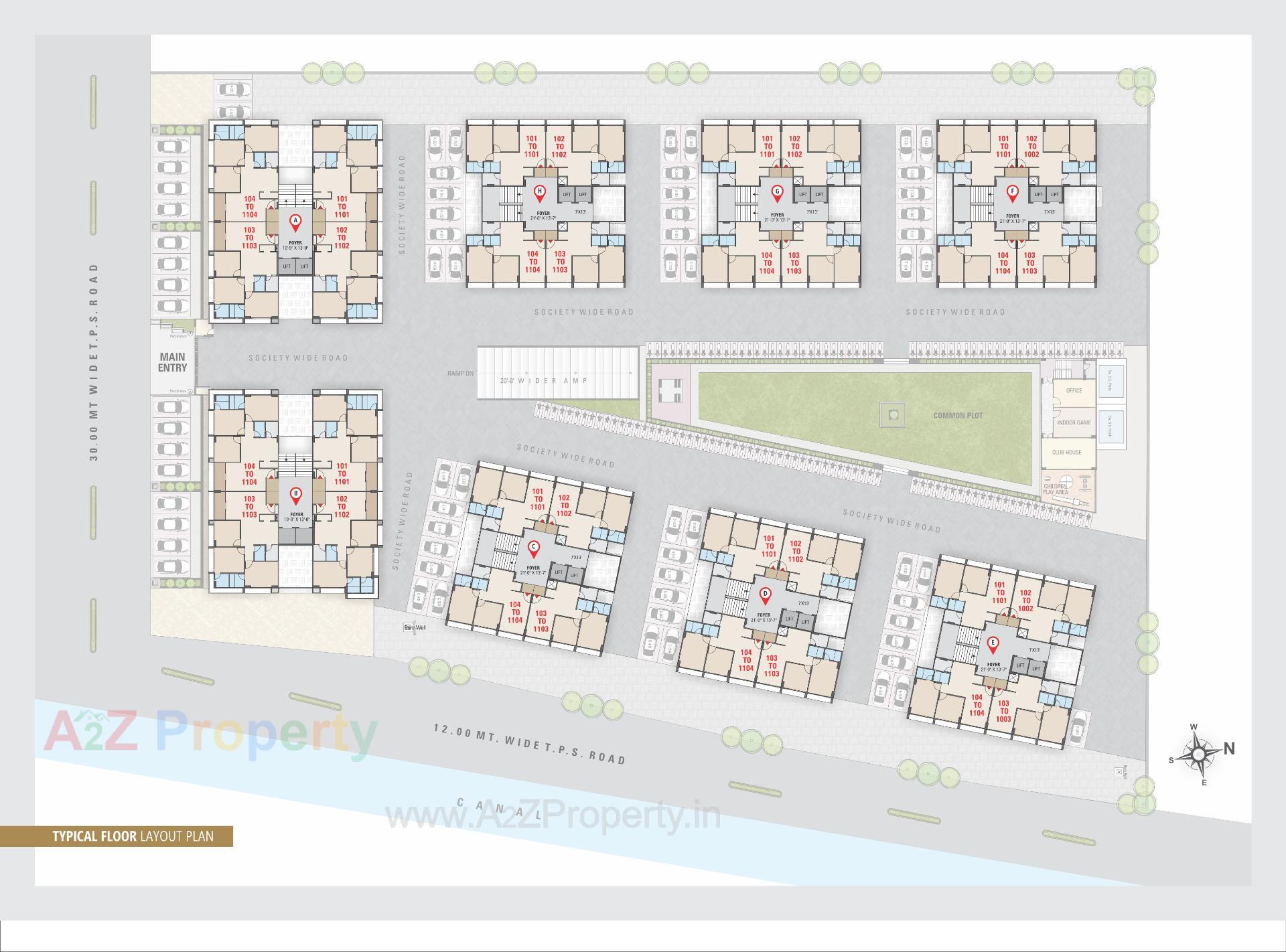 Layout of real estate project Karnavati Apartment located at Aslali, Ahmedabad, Gujarat